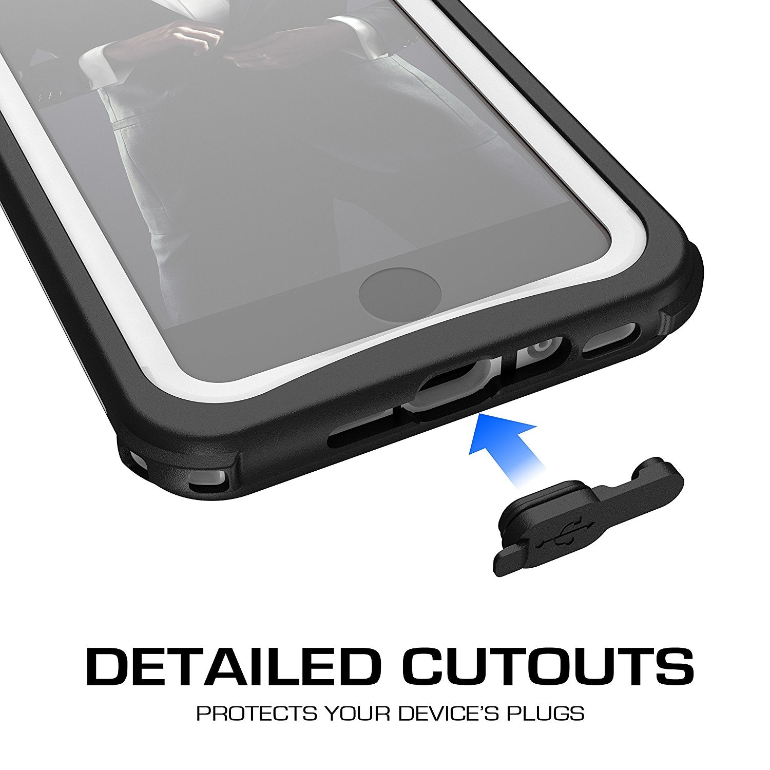 Capa à prova d'água para iPhone 8, série Ghostek Nautical para iPhone 8 | Proteção subaquática slim | Dever de aventura | Ultra Fit | Natação (Branco)