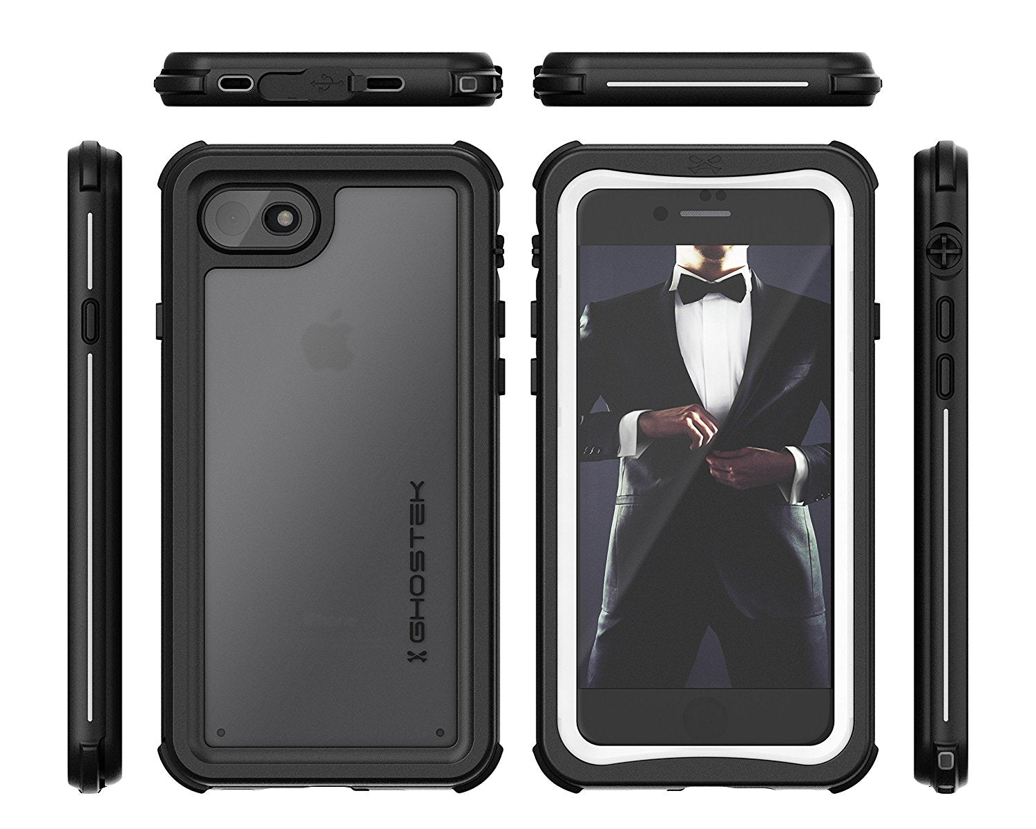 Capa à prova d'água para iPhone 8, série Ghostek Nautical para iPhone 8 | Proteção subaquática slim | Dever de aventura | Ultra Fit | Natação (Branco)