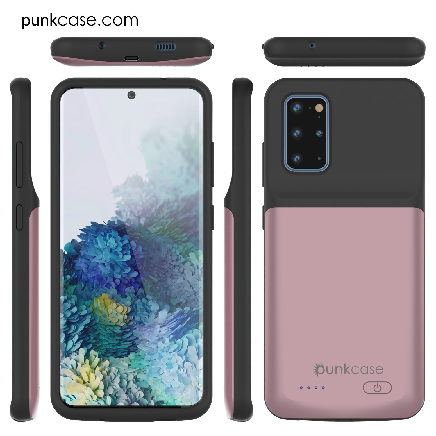 Capa de bateria PunkJuice S20+ Plus Rose - Banco de energia de carregamento rápido com 6000mAh