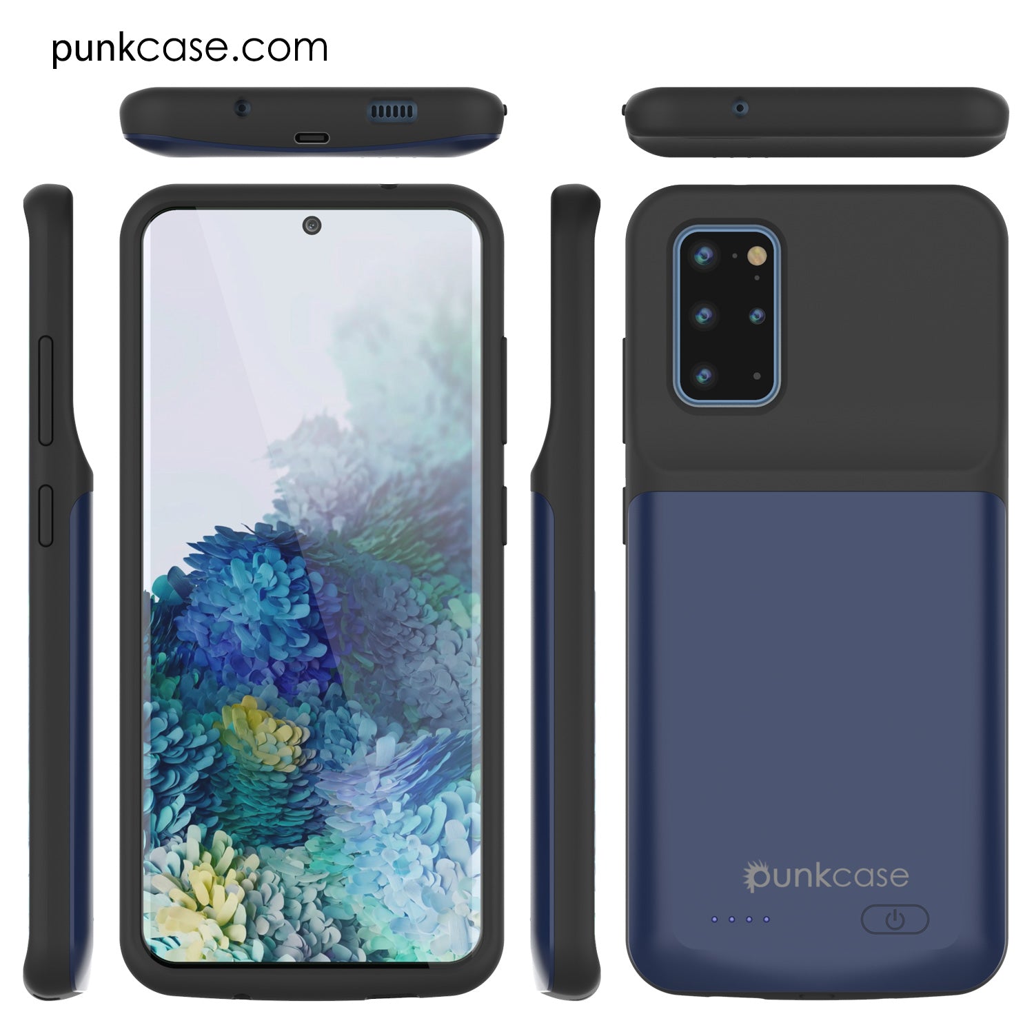 Capa de bateria PunkJuice S20+ Plus toda azul - Banco de suco de energia de carregamento rápido com 6000mAh