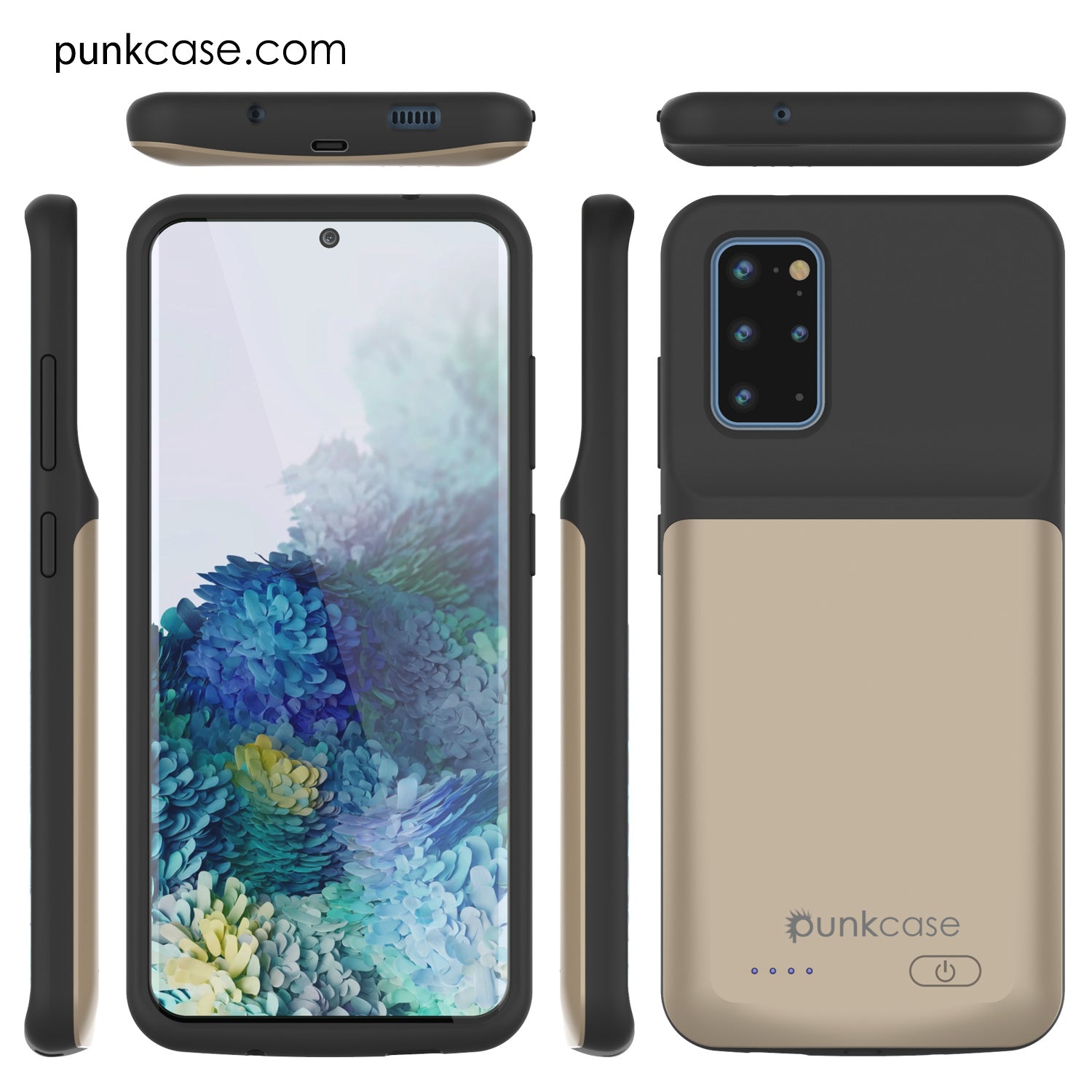 Capa de bateria PunkJuice S20+ Plus Gold - Banco de energia de carregamento rápido com 6000mAh