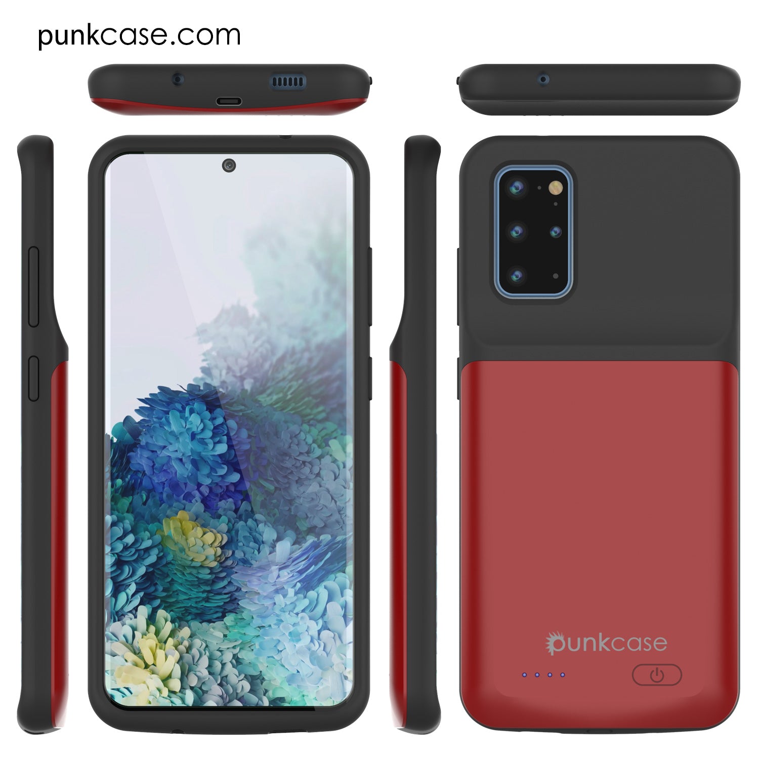 Capa de bateria PunkJuice S20+ Plus Vermelho - Banco de energia de carregamento rápido com 6000mAh