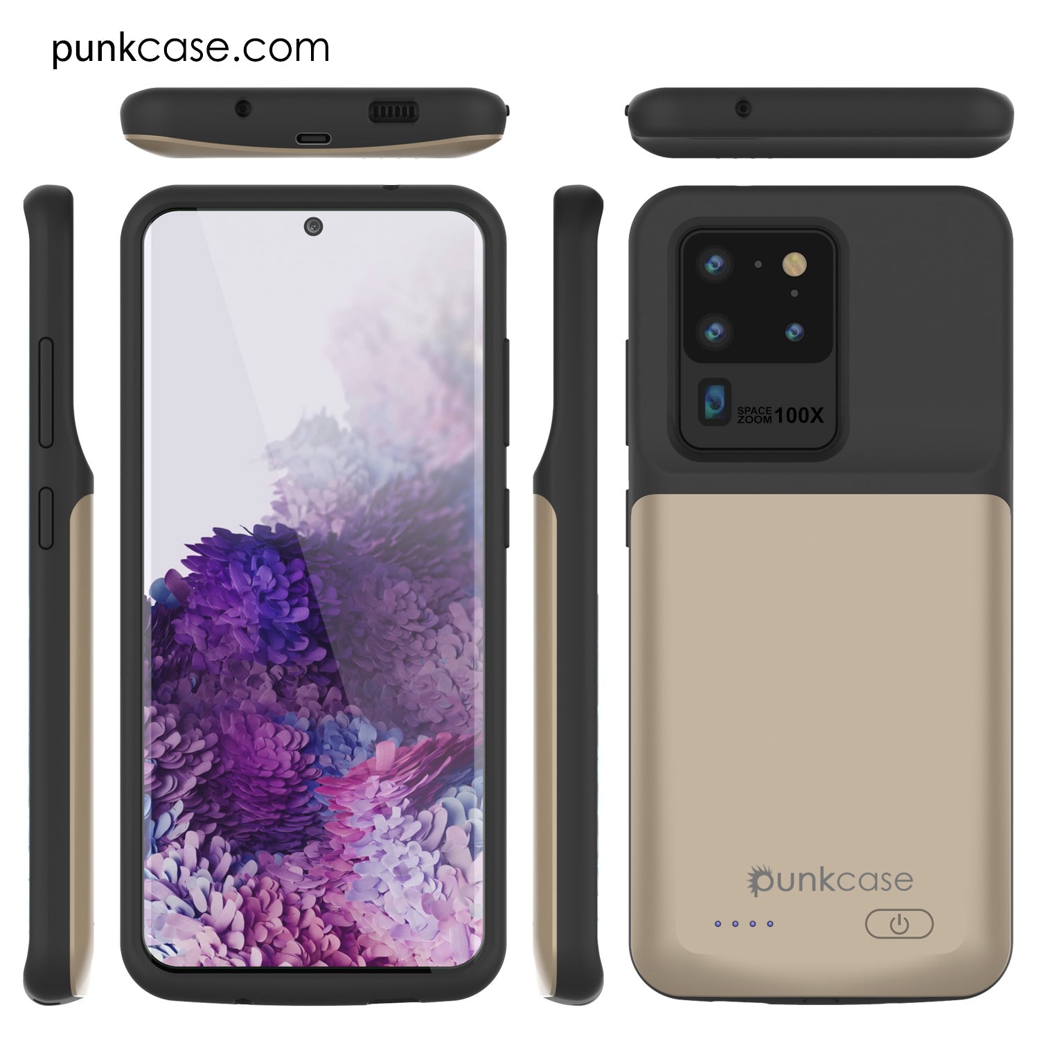 Capa de Bateria PunkJuice S20 Ultra Gold - Banco de Energia de Carregamento Rápido com 6000mAh