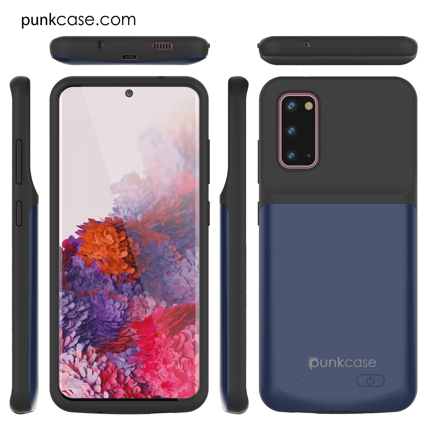 Capa de bateria PunkJuice S20 Azul - Banco de energia de carregamento rápido com 4800mAh.