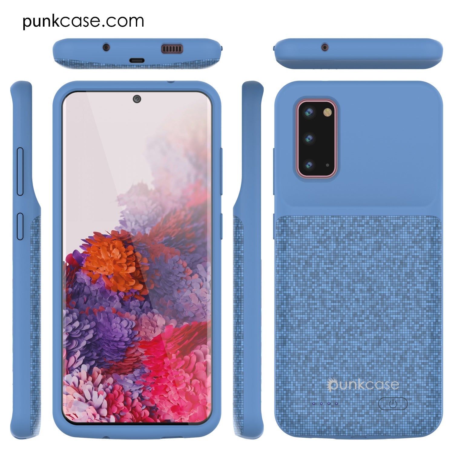 Capa de bateria PunkJuice S20 Azul Estampada - Power Juice Bank de Carregamento Rápido com 4800mAh
