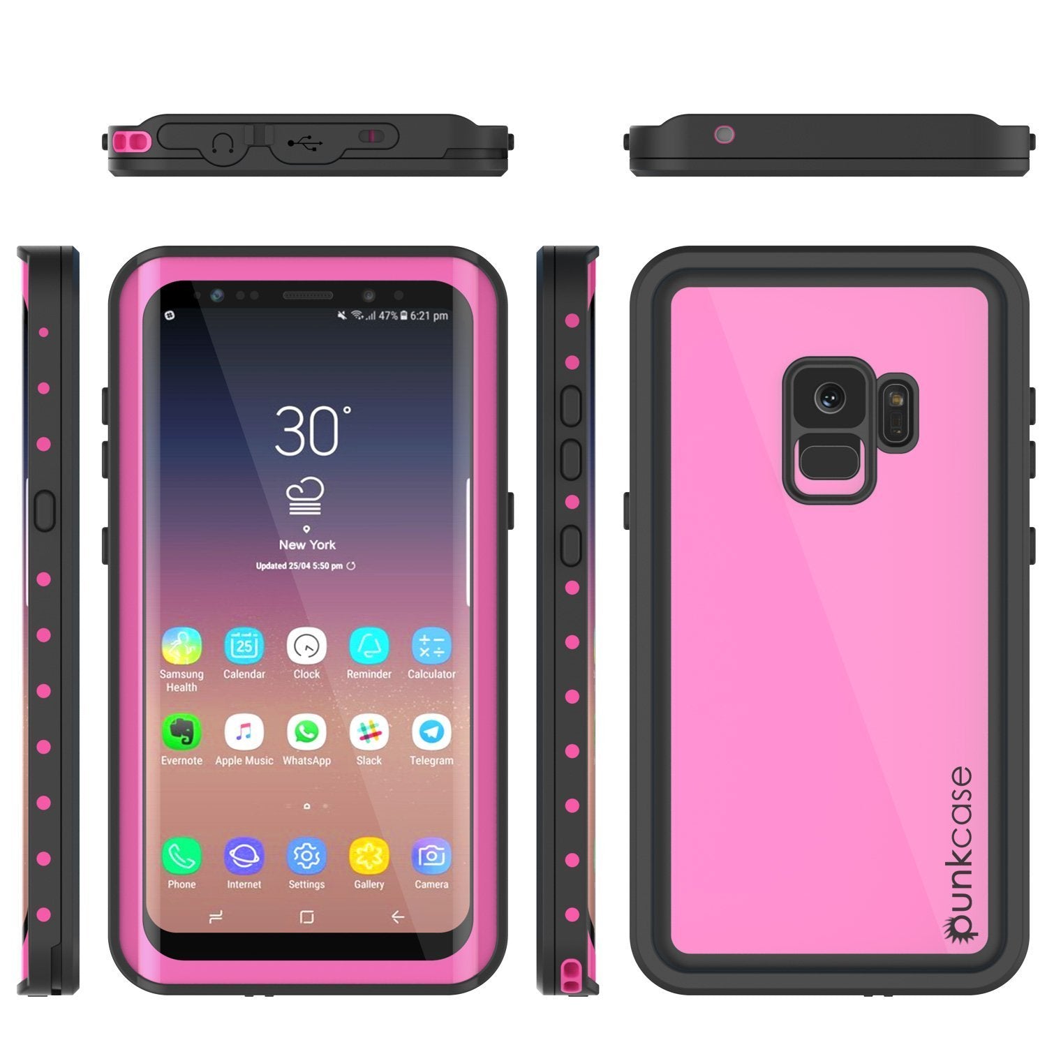 Galaxy S10e Waterproof Case PunkCase StudStar Pink Thin 6.6ft Underwater IP68 Shock/Snow Proof (Color in image: white)