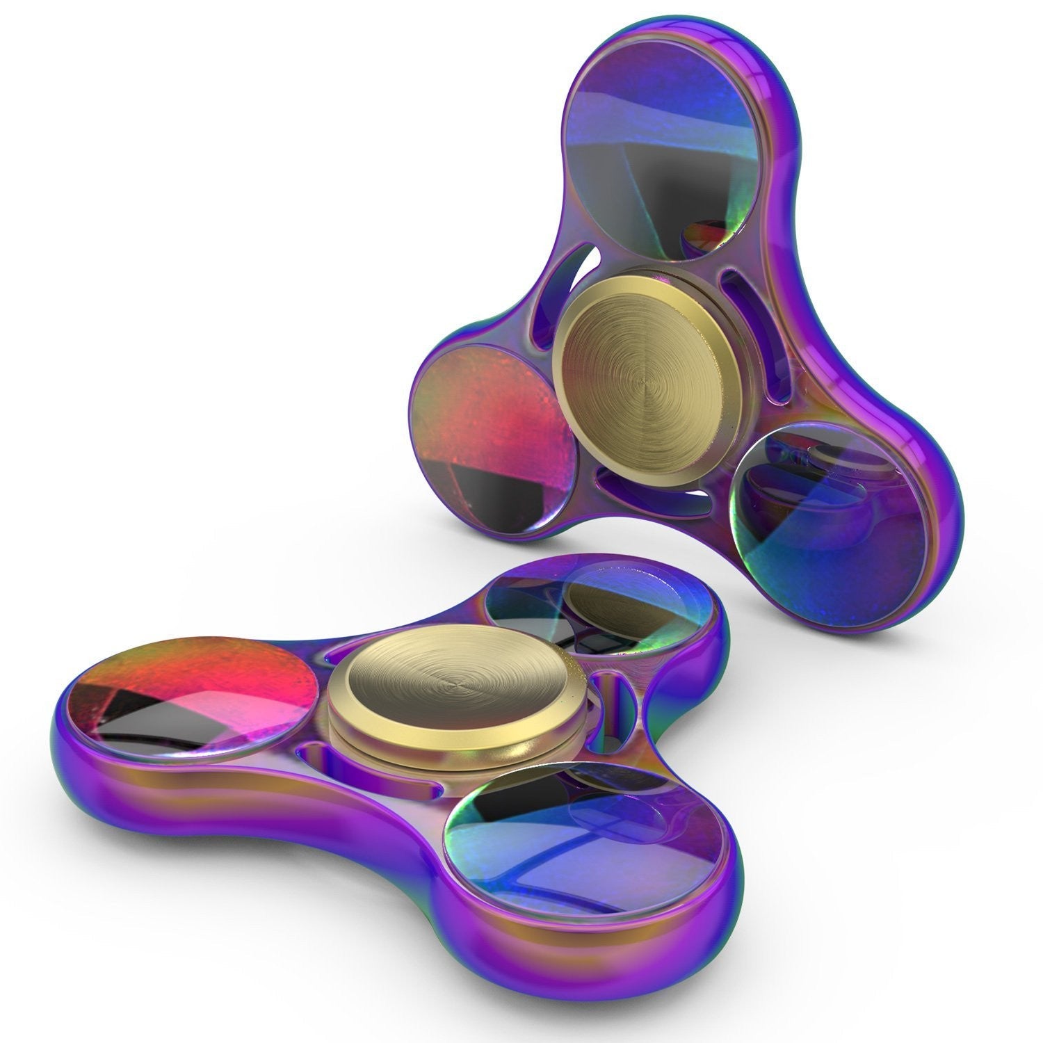 Girador Fidget Spinner InfiSpin F1, Tri-Spinner de Metal [Fácil de Flick & Spin] Brinquedo Prime EDC de Foco + Alívio do Estresse | Rolamentos de Alta Velocidade para 6+ Minutos de Girar | Suave, Silencioso & Rápido [ARCO-ÍRIS]