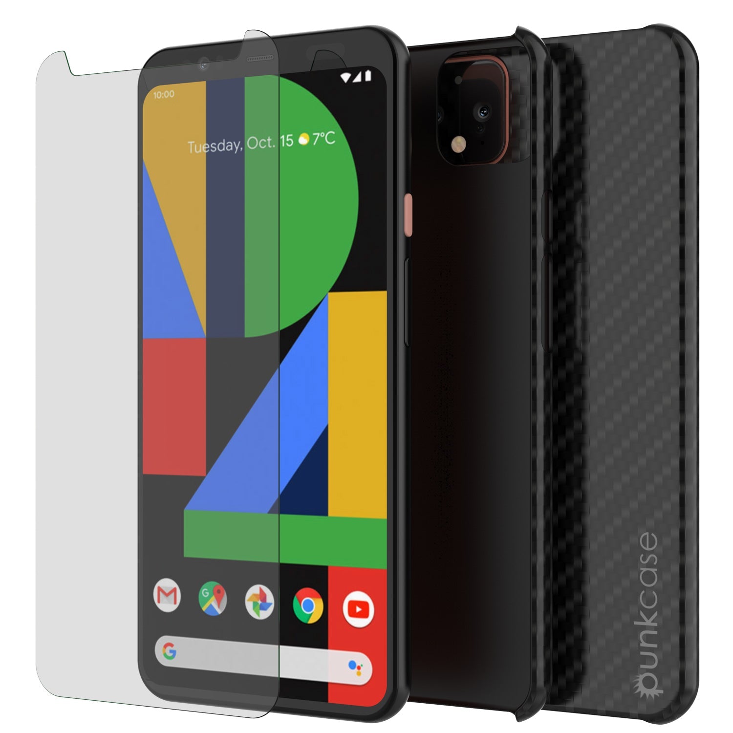 Capa de Couro ultrafina e resistente CarbonShield para Google Pixel 4
