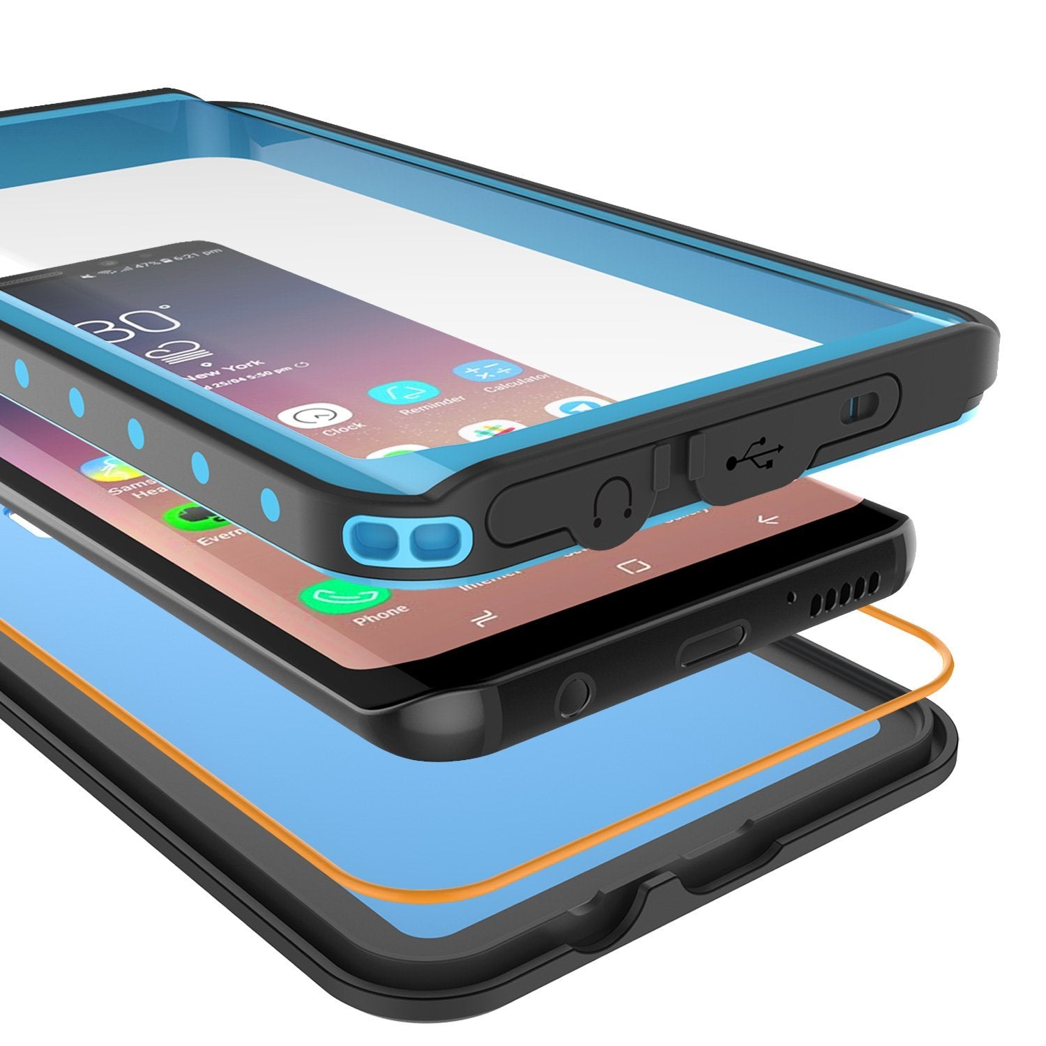 Galaxy S9 Waterproof Case PunkCase StudStar Light Blue Thin 6.6ft Underwater IP68 ShockProof (Color in image: pink)