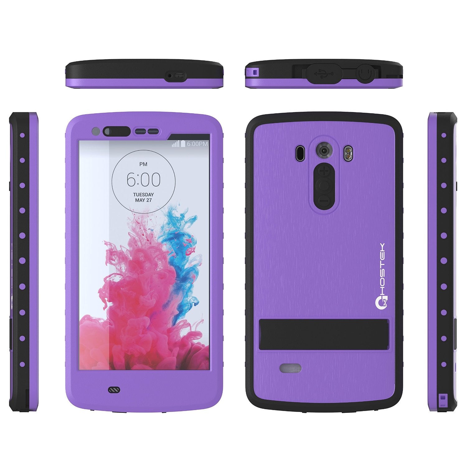 Capa à prova d'água para LG G3, Ghostek Atomic PURPLE com Protetor de Tela Anexado. Ajuste fino para LG G3