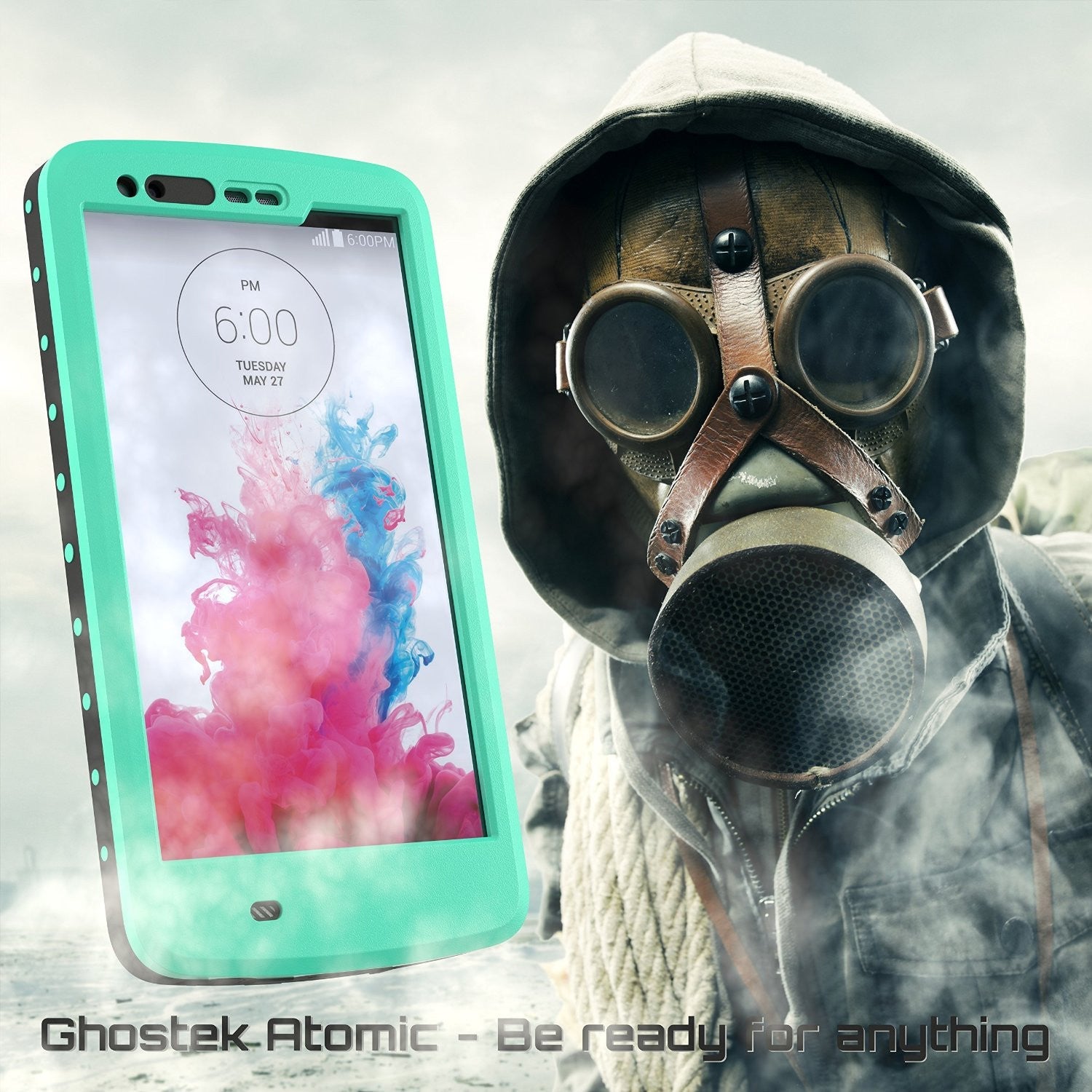 Capa à prova d'água para LG G3, Ghostek Atomic Teal com protetor de tela acoplado, ajuste fino, LG G3.