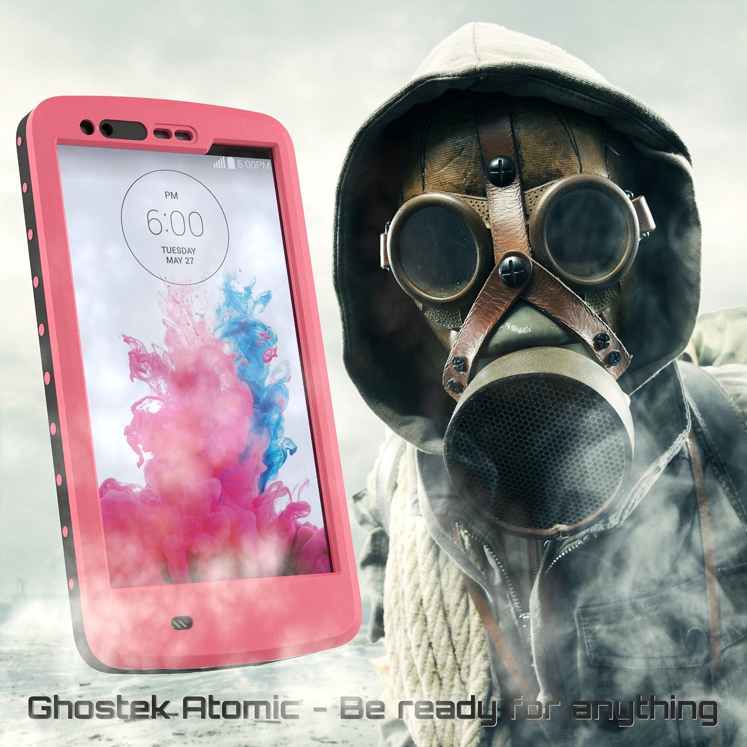 Capa à Prova de Água LG G3, Ghostek Atomic Rosa com Protetor de Tela Fino Ajustado para LG G3