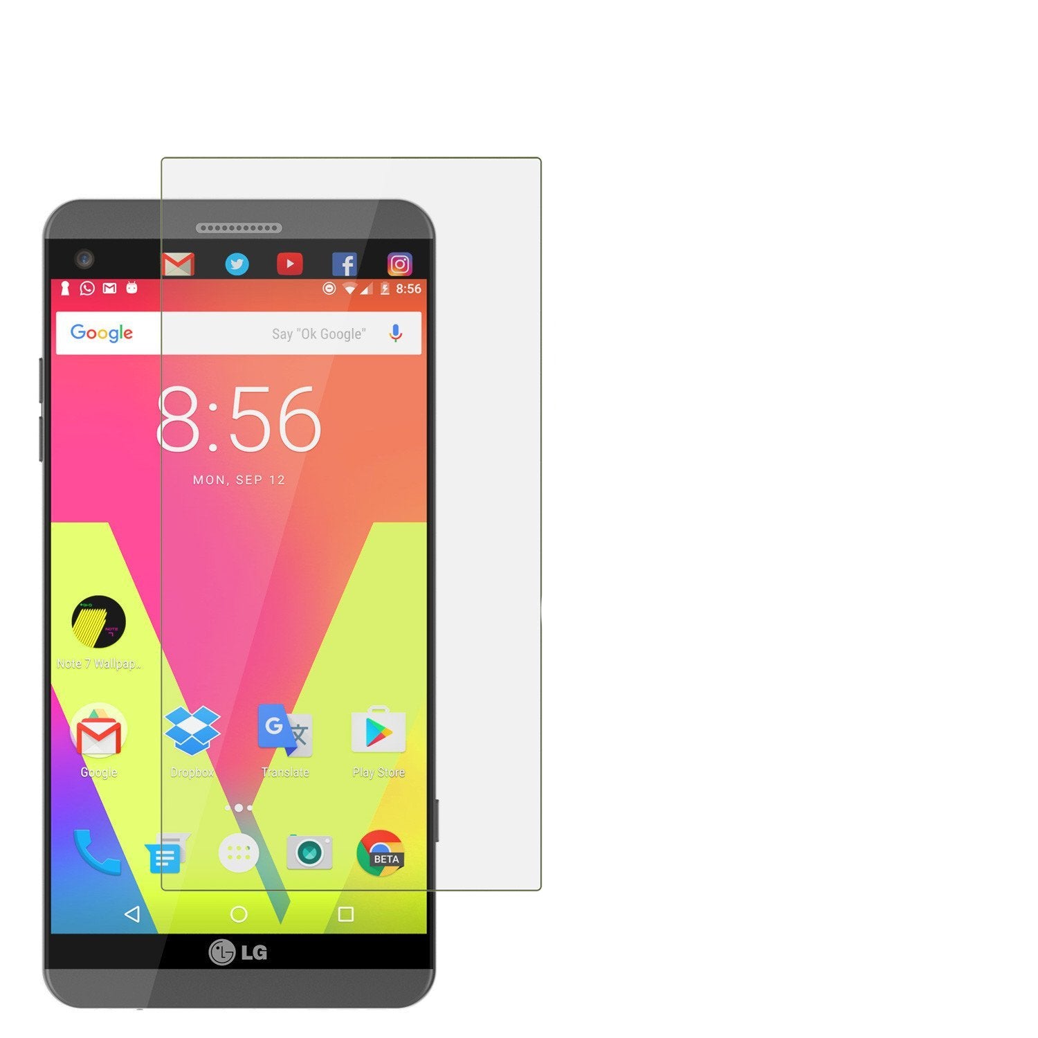 LG v20 Punkcase Glass SHIELD Tempered Glass Screen Protector 0.33mm Thick 9H Glass