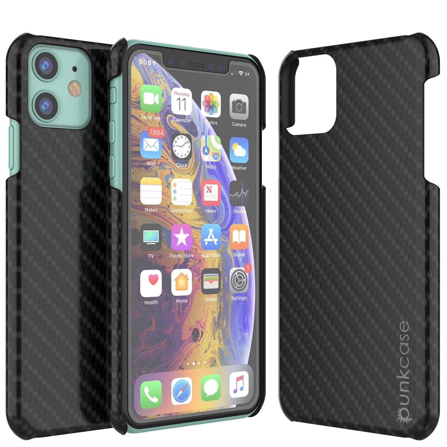 Capa para iPhone 11, Punkcase CarbonShield, Resistente e Ultra Fina 2 Peças de Dupla Camada [à prova de choque]