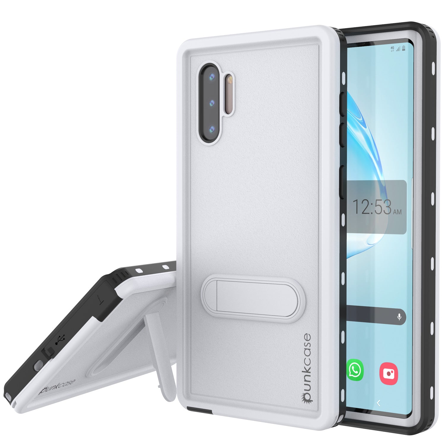 Capa à prova d'água PunkCase Galaxy Note 10, série [KickStud] Capa Blindada [Branco]
