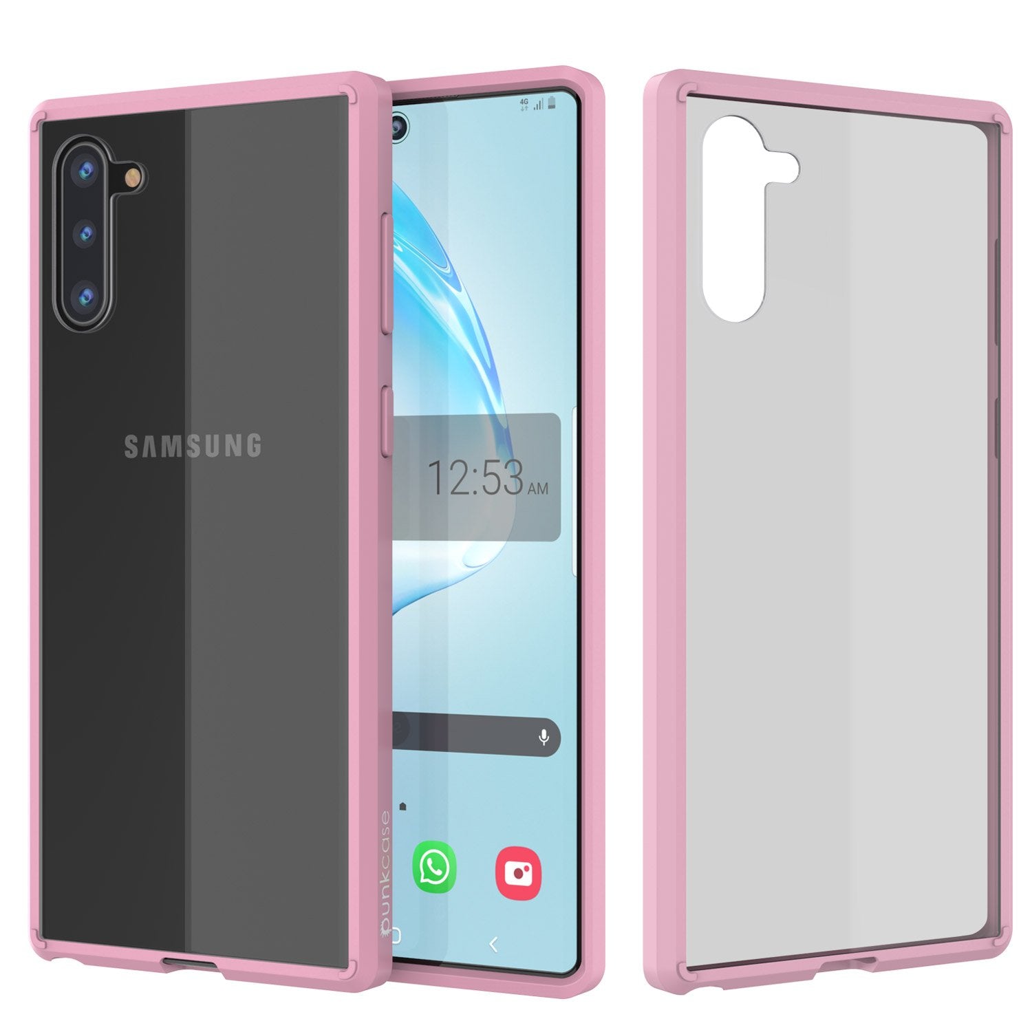 Capa rosa transparente de armadura de ajuste fino da série Lucid 2.0 da Punkcase para Galaxy Note 20.