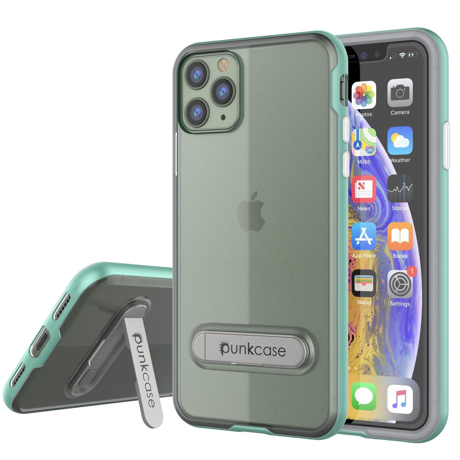 Capa iPhone 11 Pro, PUNKcase [Série LUCID 3.0] [Ajuste Slim] Capa de Proteção com Protetor de Tela Integrado [Verde-água]