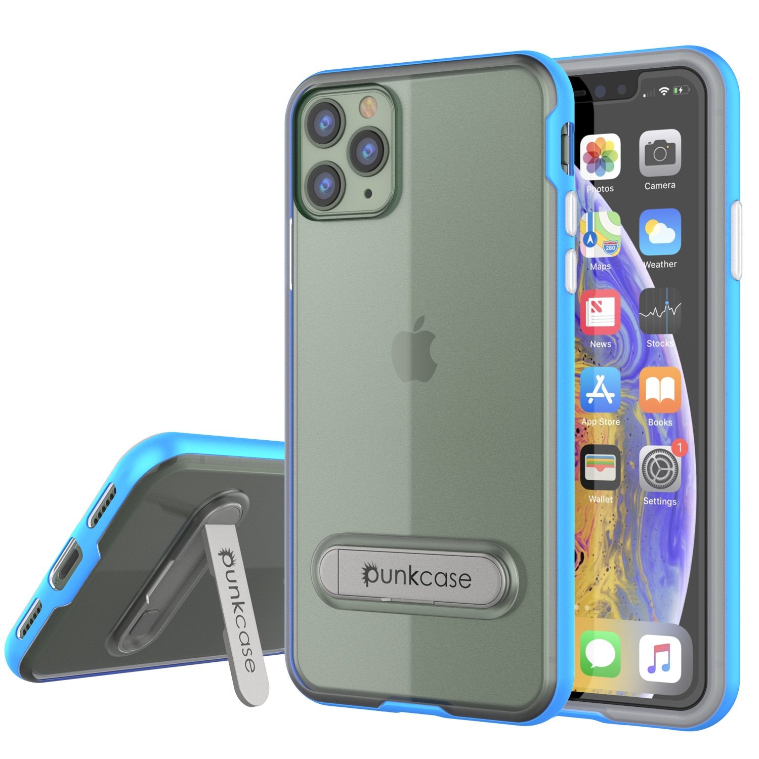 Capa iPhone 11 Pro, PUNKcase [Série LUCID 3.0] [Slim Fit] Cobertura Blindada com Protetor de Tela Integrado [Azul]