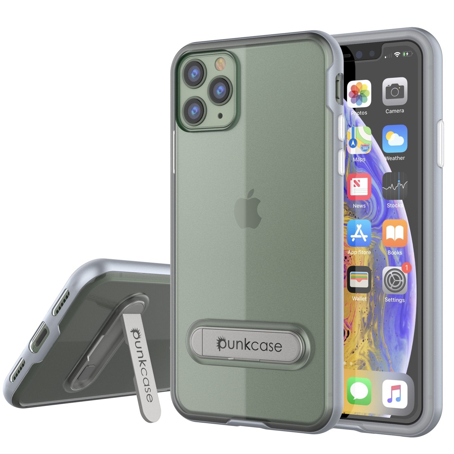 Capa iPhone 11 Pro, PUNKcase [Série LUCID 3.0] [Ajuste Slim] Cobertura de Armadura com Protetor de Tela Integrado [Prata]