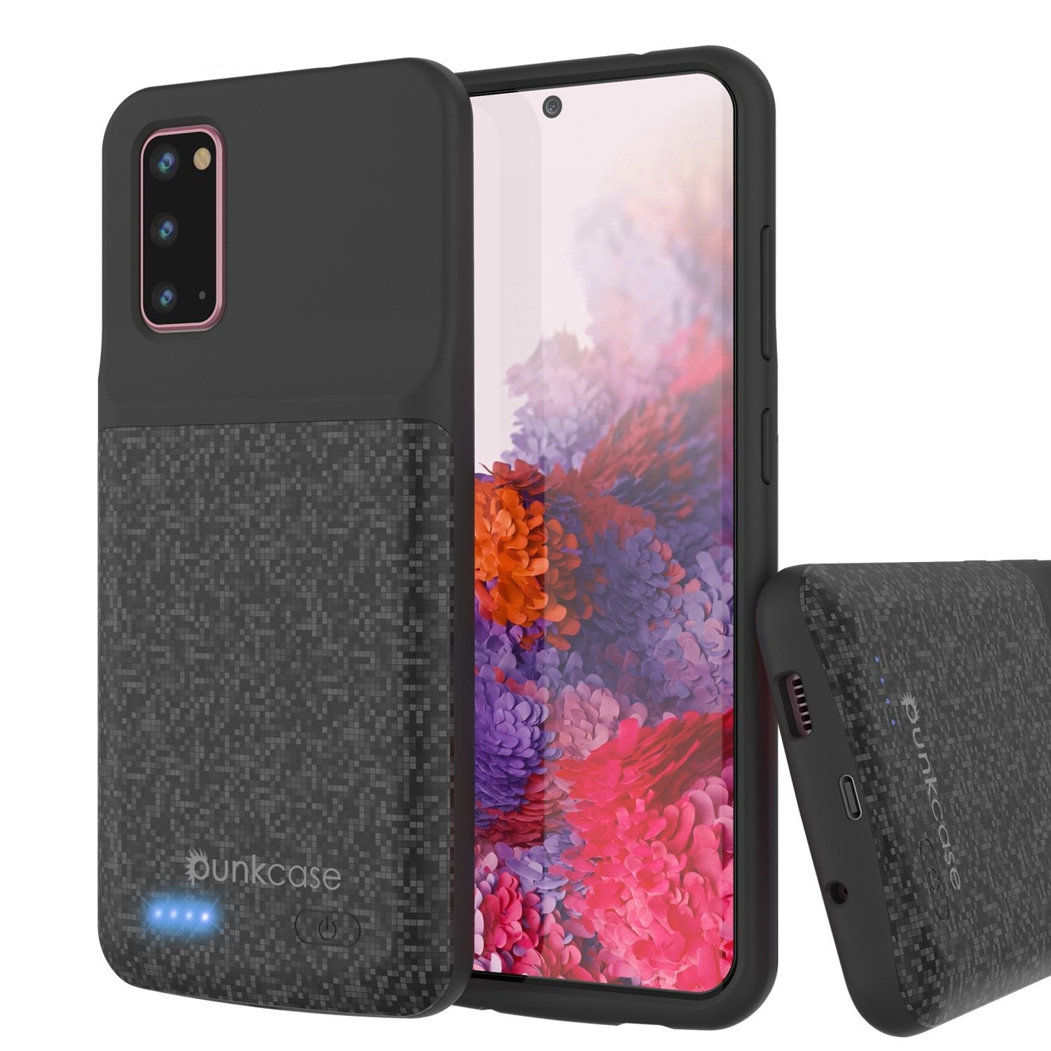 PunkJuice S20 Battery Case Patterned Black - Fast Charging Power Juice Bank with 4800mAh (Color in image: Gold)