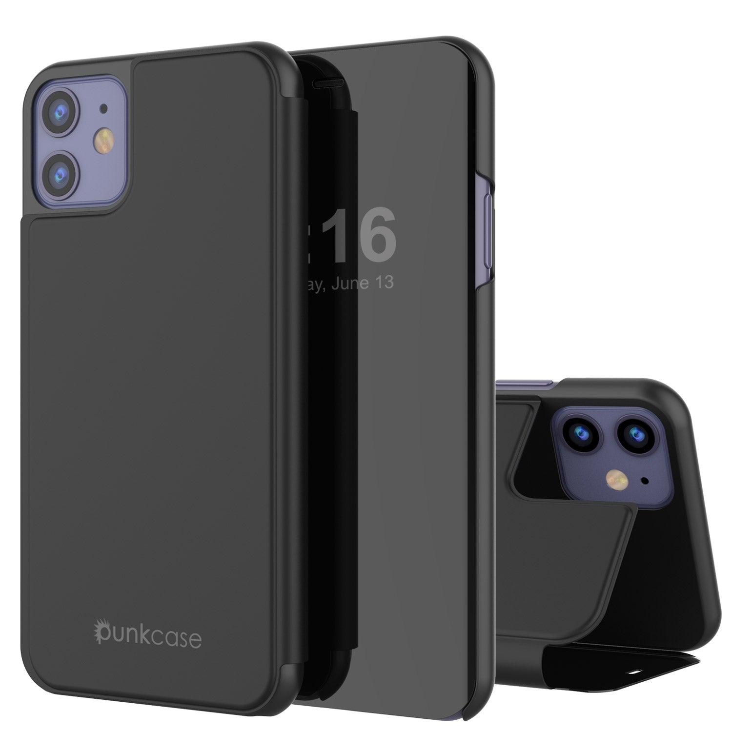 Capa protetora Punkcase iPhone 11 / XI Reflector Flip Cover [Preto]