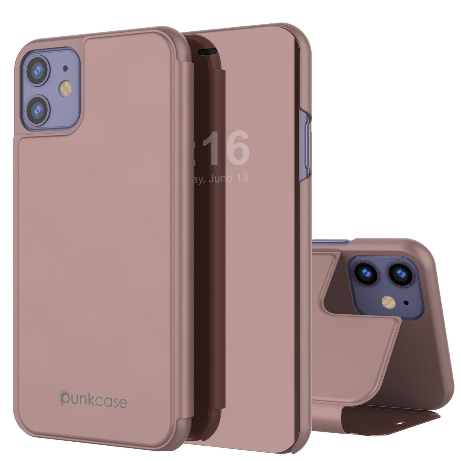 Capa de Proteção Punkcase Refletora para iPhone 11 / XI com Tampa Dobrável [Rosa]