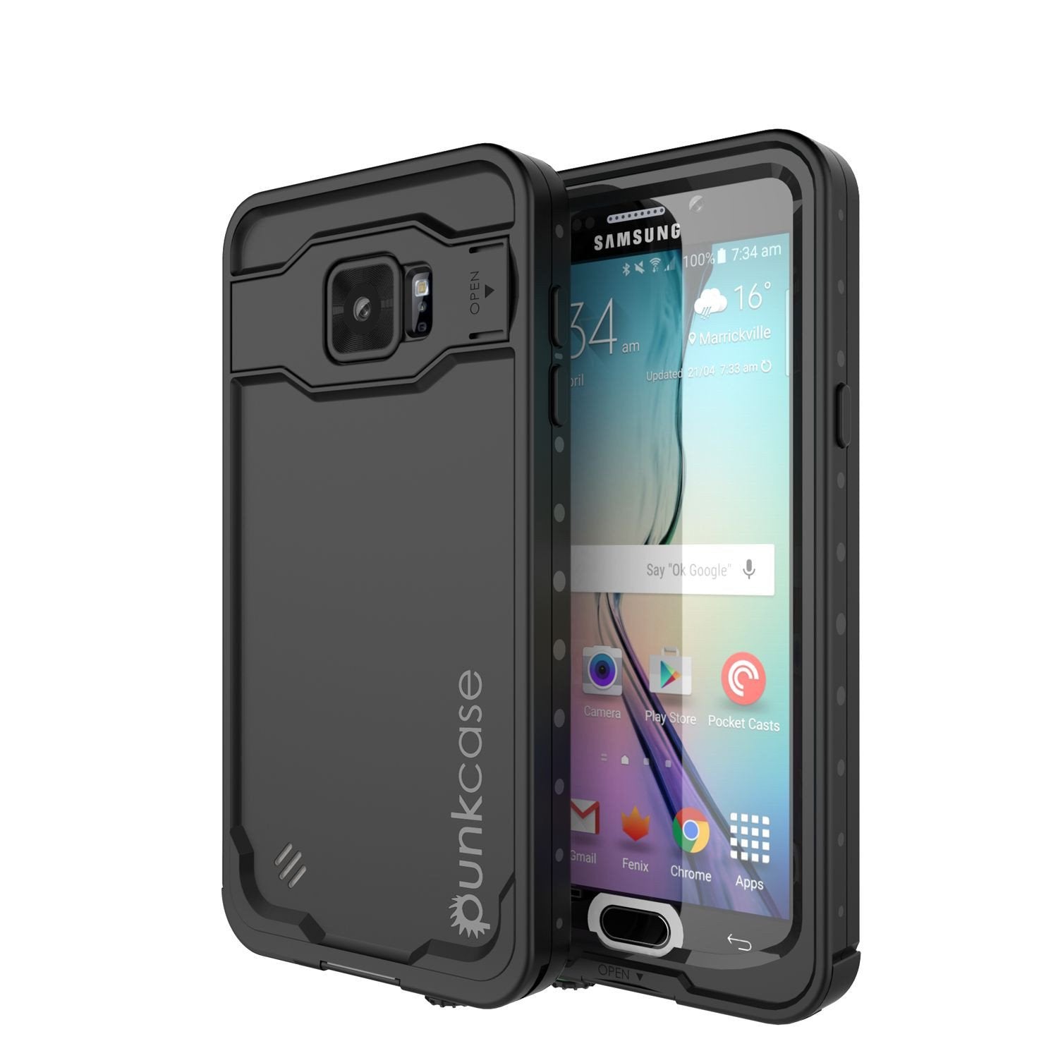 Capa à prova d'água para Galaxy Note 5, Punkcase StudStar Preto à Prova de Choque/Sujeira/Neve | Garantia Vitalícia