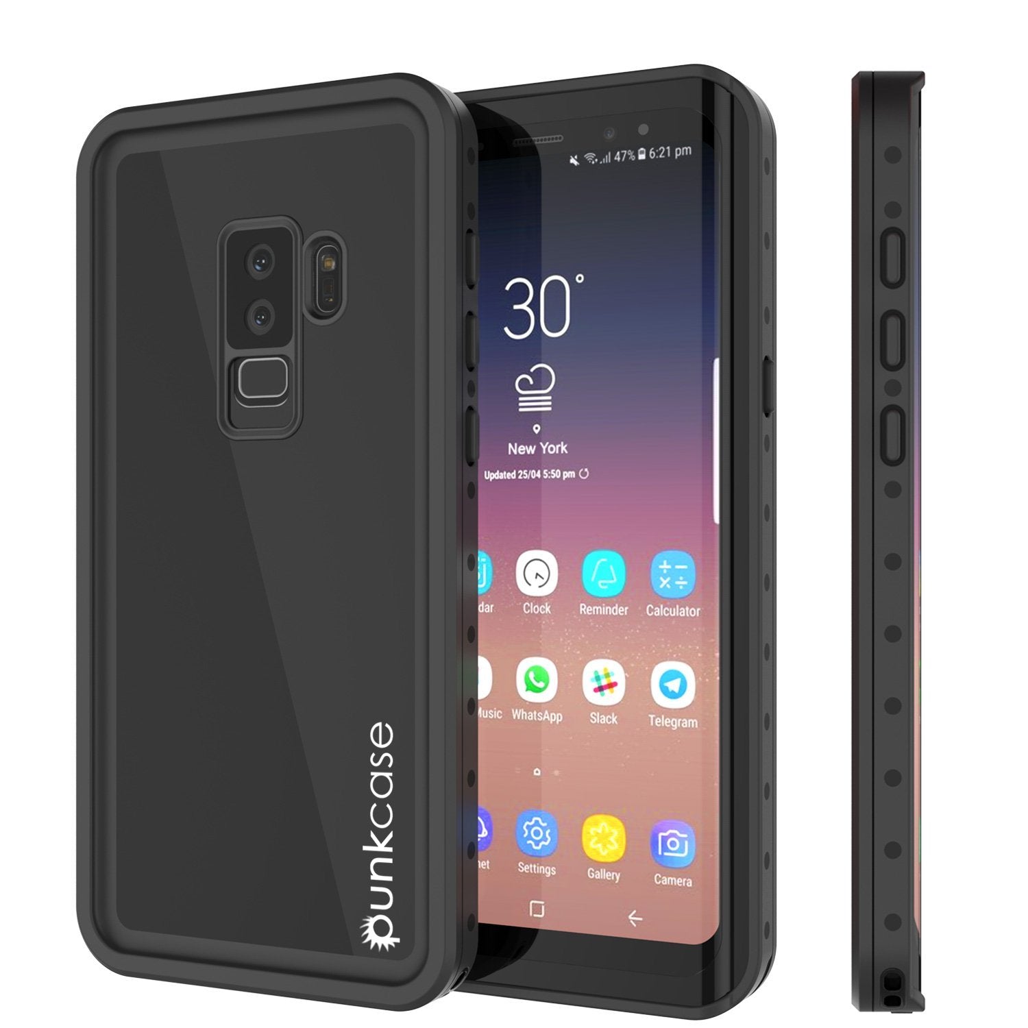 Capa à prova d'água Galaxy S9 Plus PunkCase StudStar Preto Fino 6.6ft Subaquático IP68 Resistente a Choques/Neve