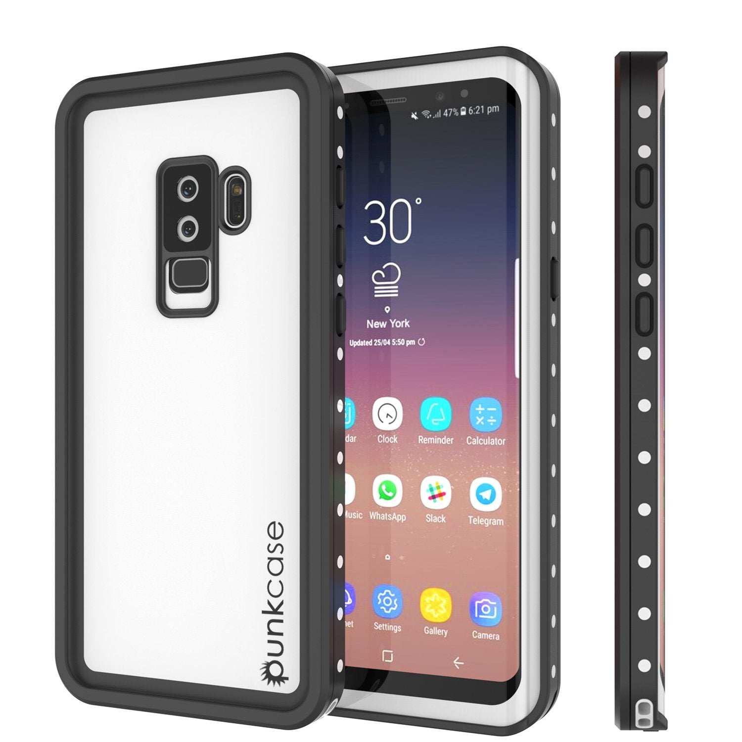 Capa à prova d'água Galaxy S9 Plus, Punkcase StudStar Branco Fino 6,6ft À Prova de Água IP68 Prova de Choque/Neve