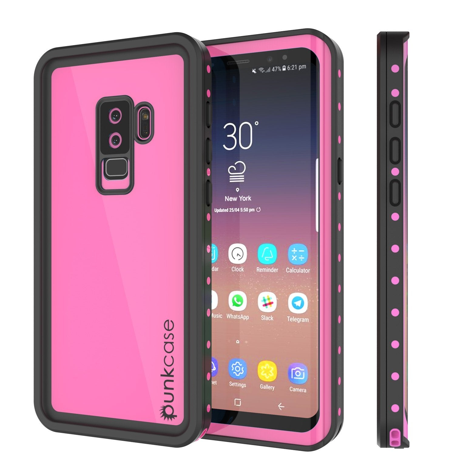 Capa à prova d'água Galaxy S9 Plus PunkCase StudStar Pink Fina 6,6ft Subaquática IP68 à Prova de Choque/Neve