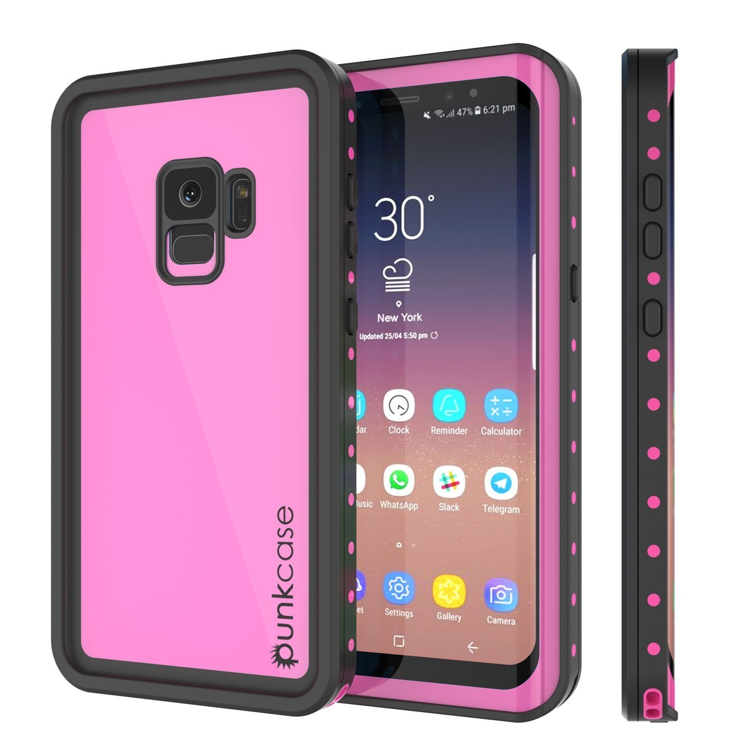 Capa à prova d'água Galaxy S10e PunkCase StudStar Rosa Fina 6,6 pés subaquática IP68 à prova de choque/neve