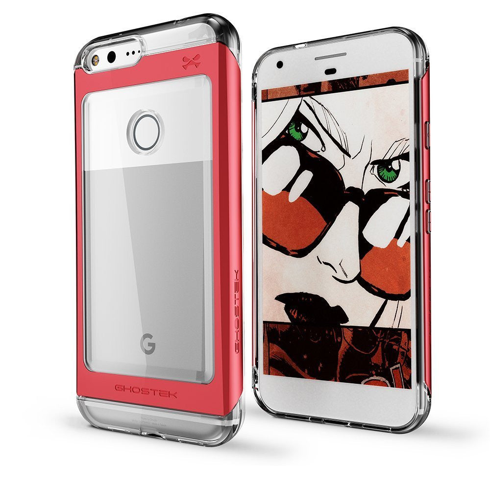 Capa Google Pixel XL, Ghostek® Cloak 2.0 Série Prateada com Protetor de Tela à Prova de Explosão | Série Vermelha com Protetor de Tela à Prova de Explosão | Moldura de Alumínio