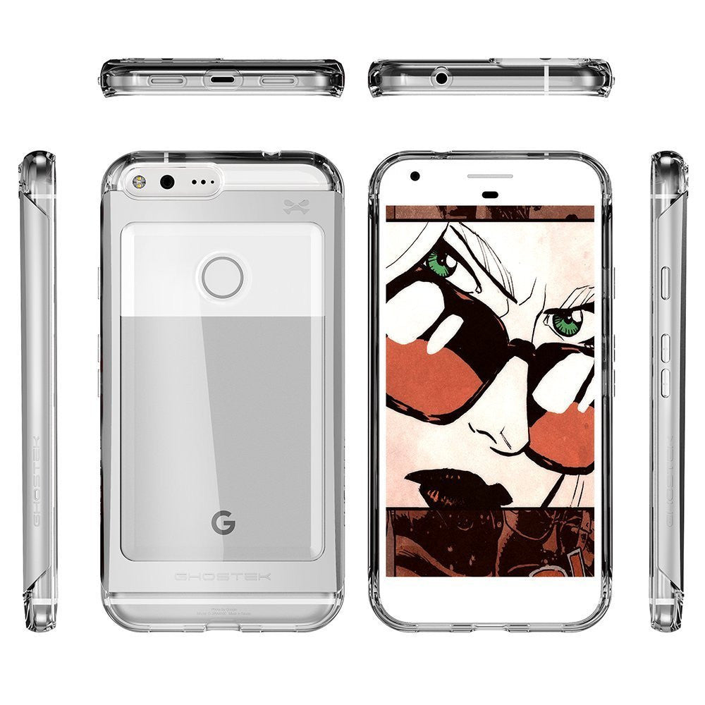 Capa Google Pixel XL, Ghostek® Cloak 2.0 Séries Prata com Protetor de Tela à Prova de Explosão | Moldura de Alumínio