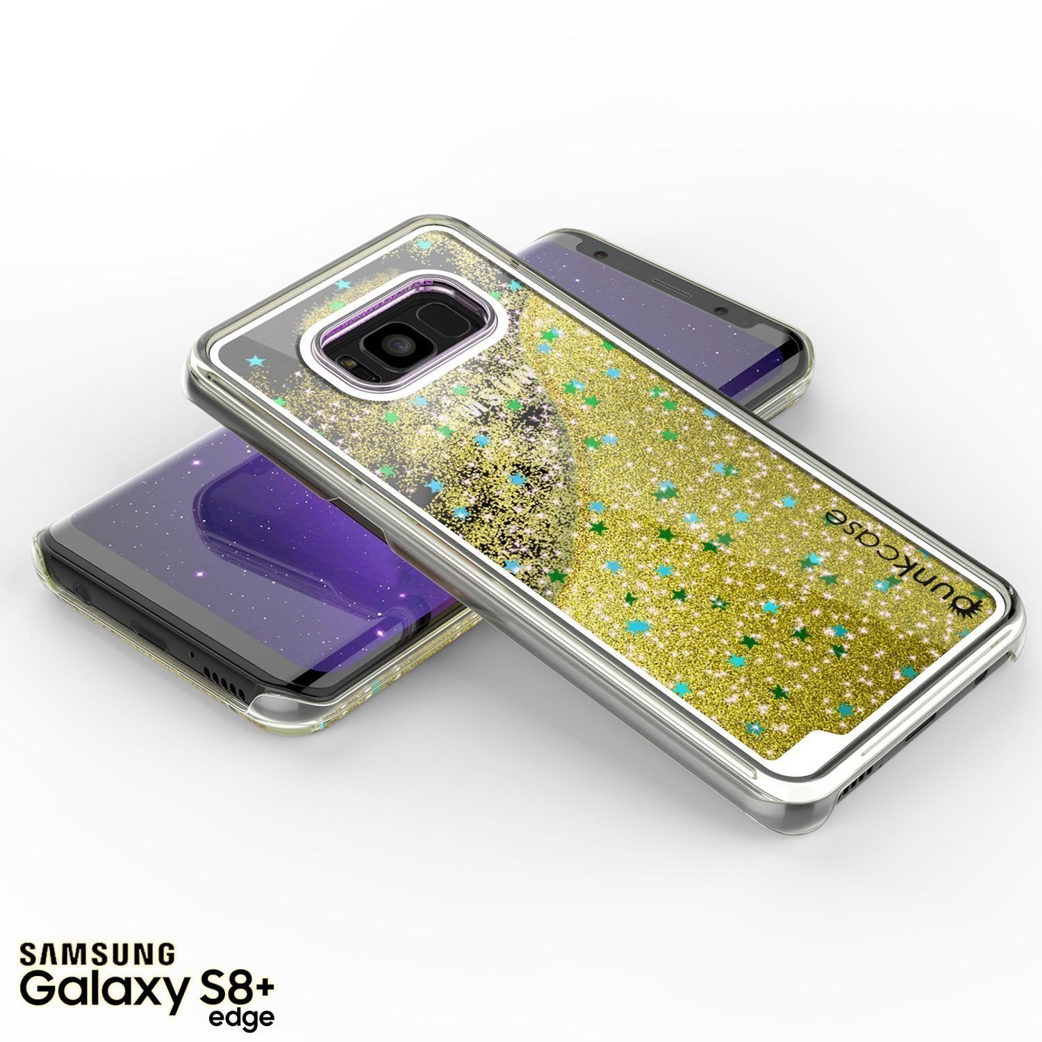 Capa Galaxy S8 Plus, Punkcase [Série Líquida] Protetora de Camada Dupla com Glitter Flutuante + Protetor de Tela PunkShield para Samsung S8 [Dourado]