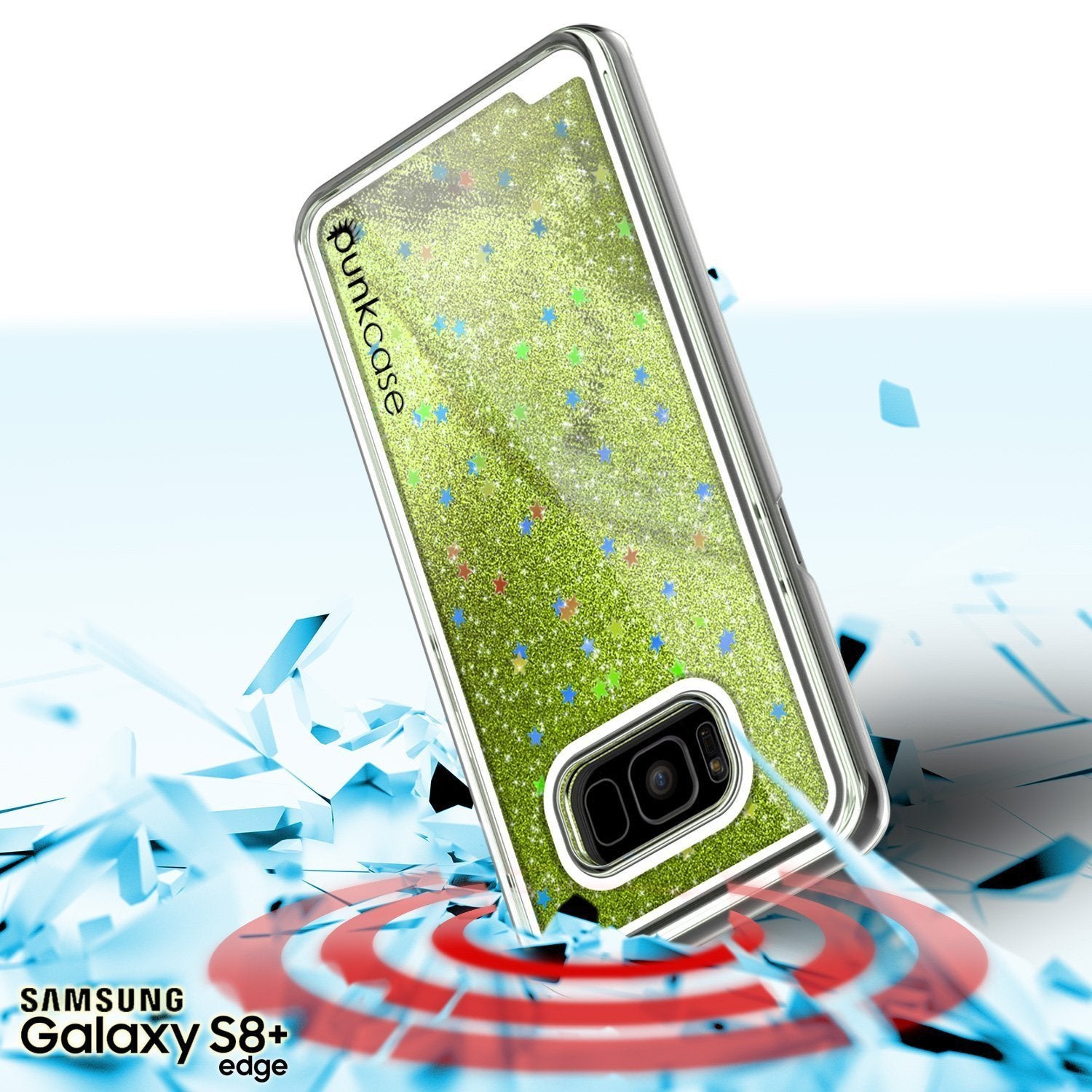 Capa para Galaxy S8 Plus, Punkcase [Série Líquida] Capa Protetora de Camada Dupla com Brilho Flutuante + Protetor de Tela PunkShield para Samsung S8 [Verde Claro]