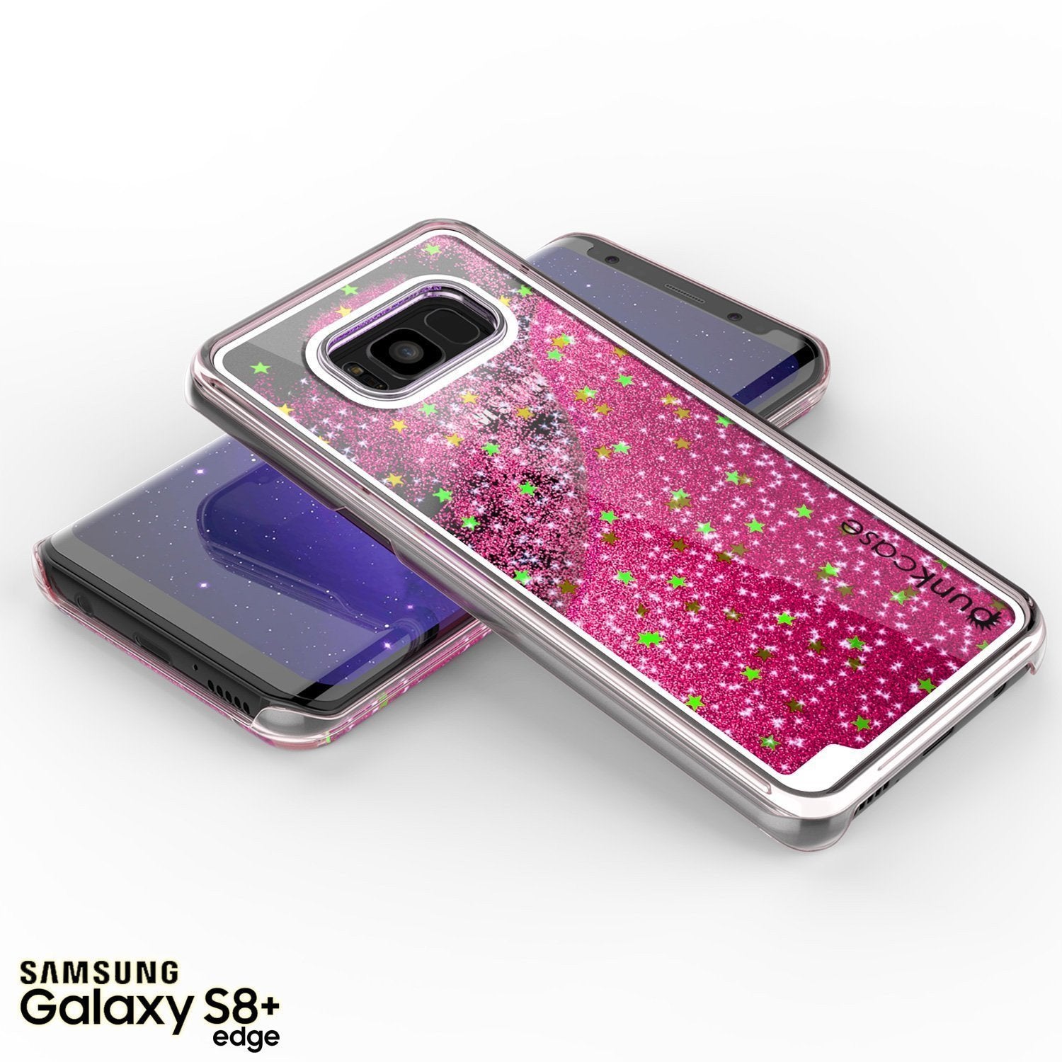 Capa Galaxy S8 Plus, Punkcase [Série Líquida] Cobertura Protetora de Camada Dupla com Glitter Flutuante + Protetor de Tela PunkShield para Samsung S8 [Rosa]