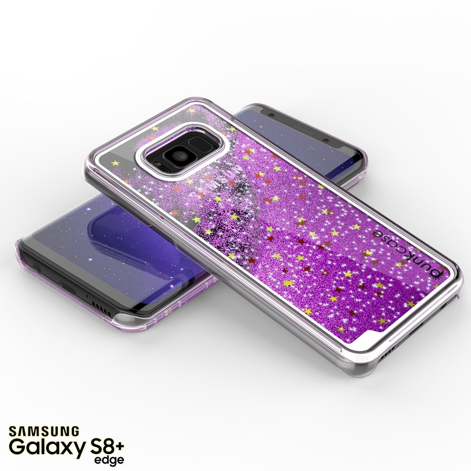 Capa Galaxy S8 Plus, Punkcase [Série Líquida] Capa Protetora de Camada Dupla com Glitter Flutuante + Protetor de Tela PunkShield para Samsung S8 [Roxo]