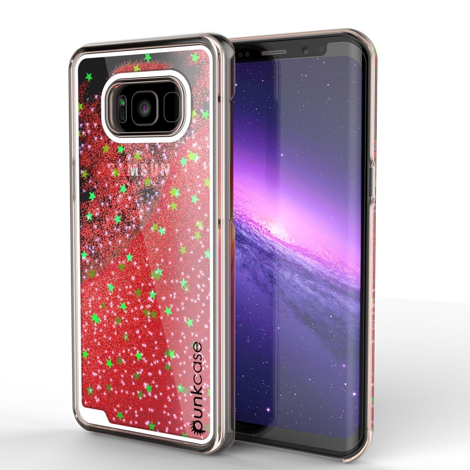 Capa Galaxy S8 Plus, Punkcase [Série Líquida] Capa Protetora de Camada Dupla com Brilho Flutuante + Protetor de Tela PunkShield para Samsung S8 [Vermelho]