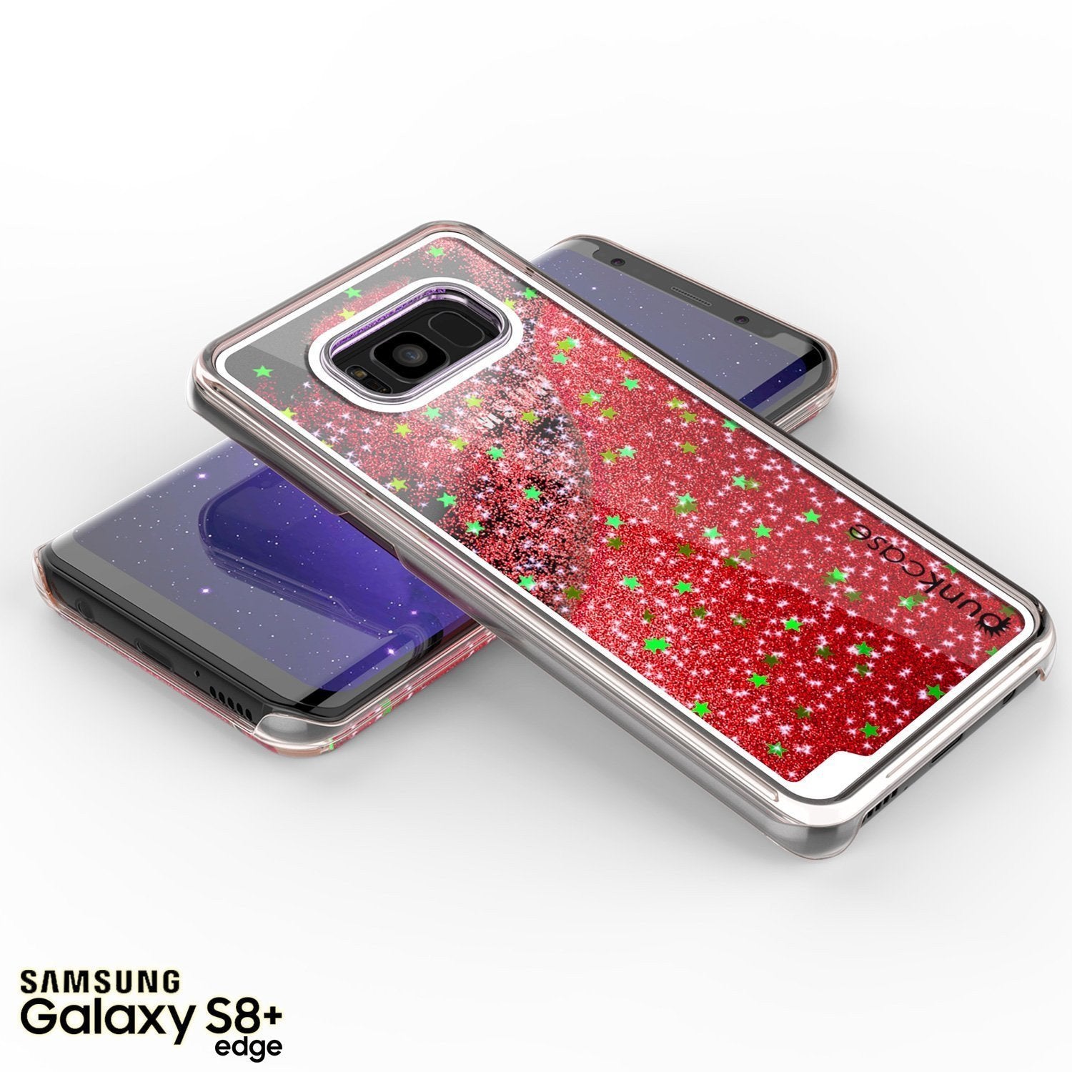 Capa Galaxy S8 Plus, Punkcase [Série Líquida] Capa Protetora de Camada Dupla com Brilho Flutuante + Protetor de Tela PunkShield para Samsung S8 [Vermelho]