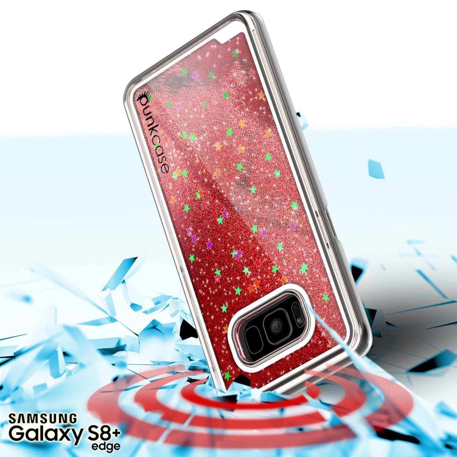 Capa Galaxy S8 Plus, Punkcase [Série Líquida] Capa Protetora de Camada Dupla com Brilho Flutuante + Protetor de Tela PunkShield para Samsung S8 [Vermelho]