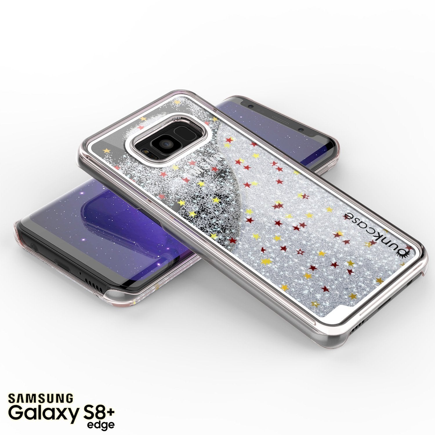 Capa Galaxy S8 Plus, Punkcase [Série Líquida] Capa Protetora de Camada Dupla com Glitter Flutuante + Protetor de Tela Punkshield para Samsung S8 [Prata]