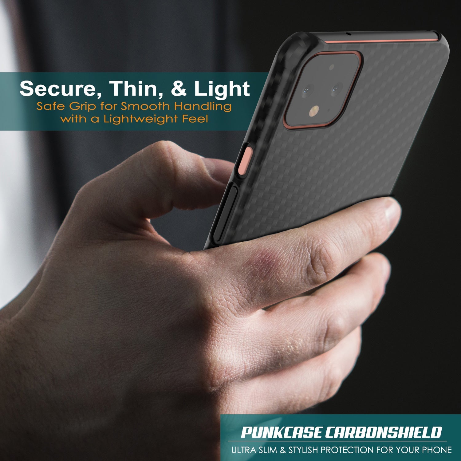 Capa de Couro Ultra Fina e Resistente Heavy Duty CarbonShield para Google Pixel 4 XL