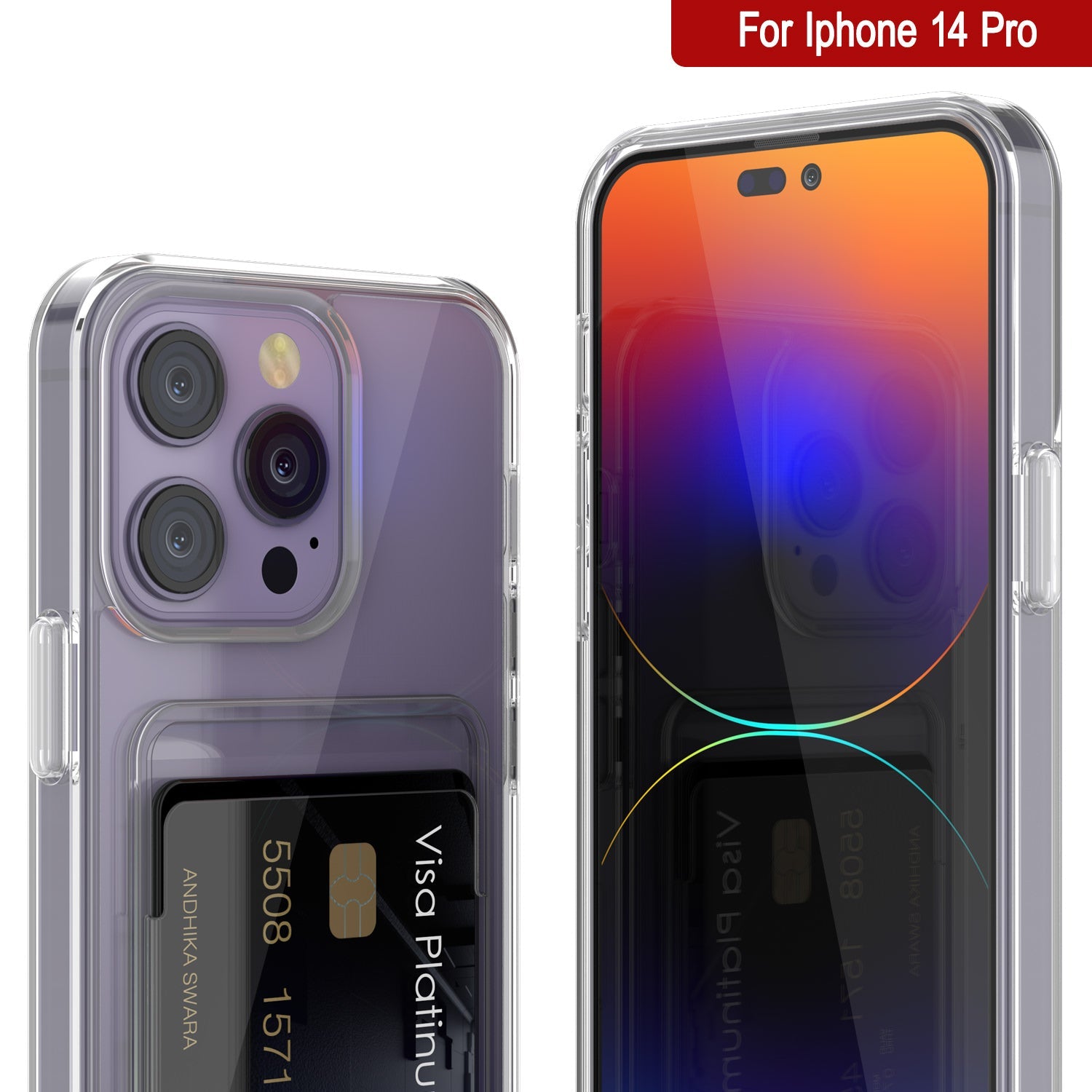 Capa para iPhone 14 Pro com Porta-cartões [Série Crystal CardSlot] [Ajuste Slim]