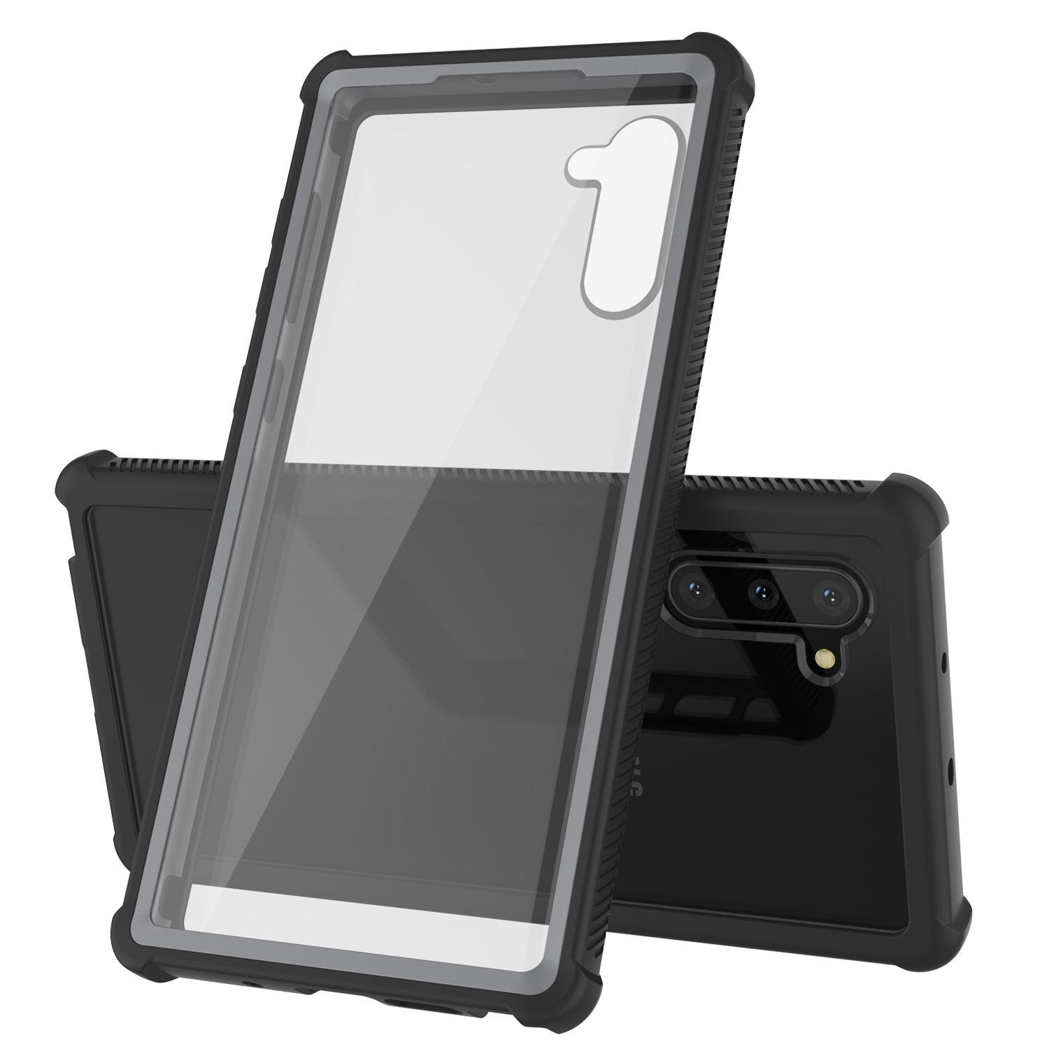 Punkcase Galaxy Note 10 Case, [Spartan Series] Black Rugged Heavy Duty Cover W/Built in Screen Protector (Color in image: Light Green)
