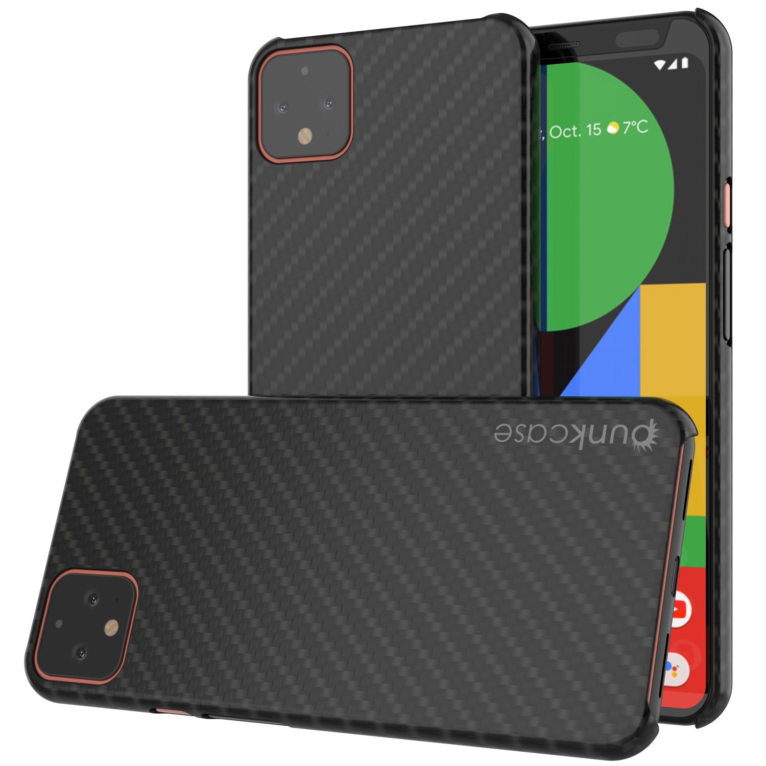 Capa de Couro ultrafina e resistente CarbonShield para Google Pixel 4