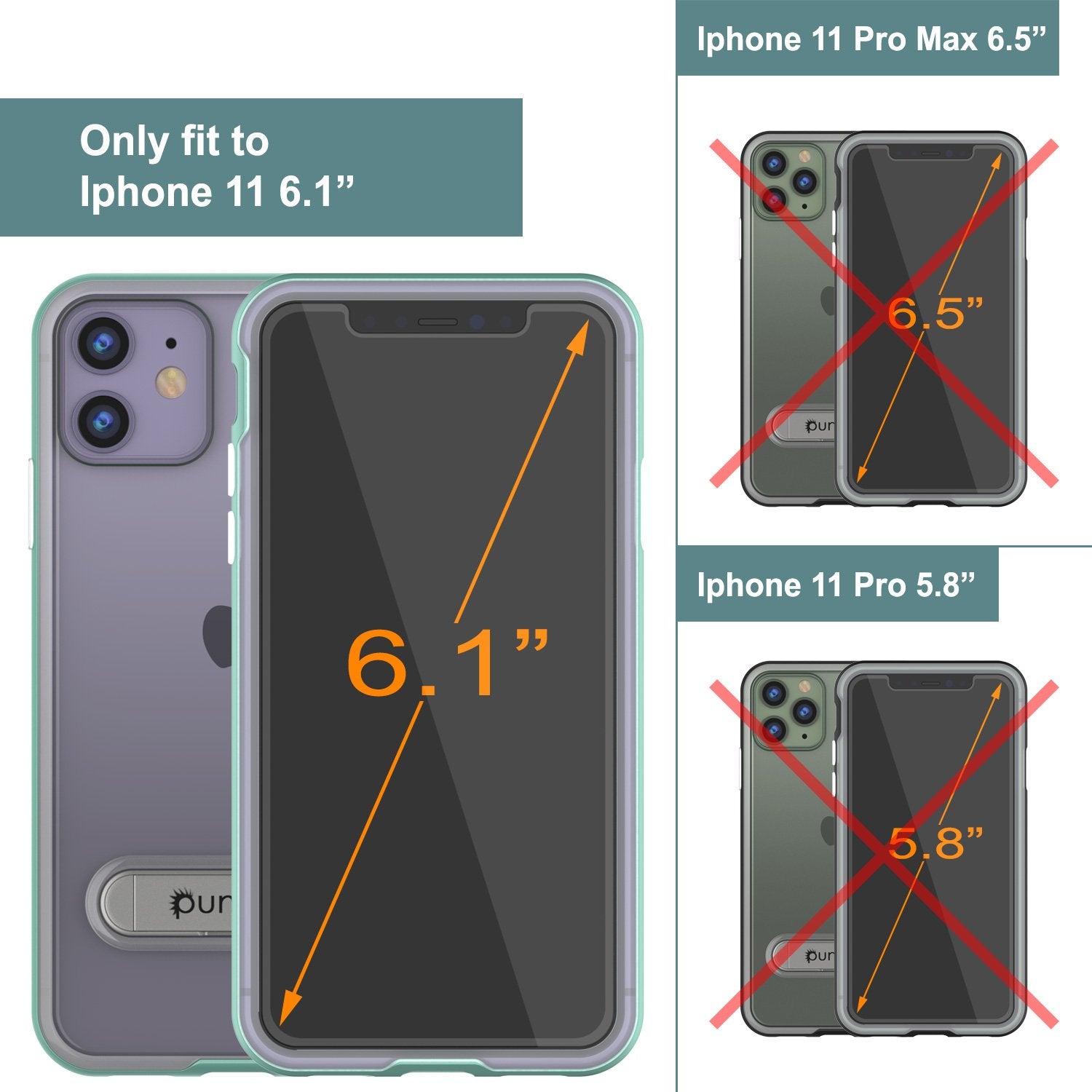 iPhone 11 Case, PUNKcase [LUCID 3.0 Series] [Slim Fit] Armor Cover w/ Integrated Screen Protector [Teal] (Color in image: Silver)