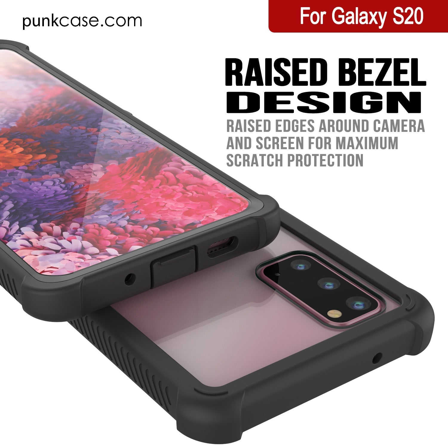 PunkCase Galaxy S20 Case, [Spartan Series] Clear Rugged Heavy Duty Cover W/Built in Screen Protector [Black] (Color in image: light green)