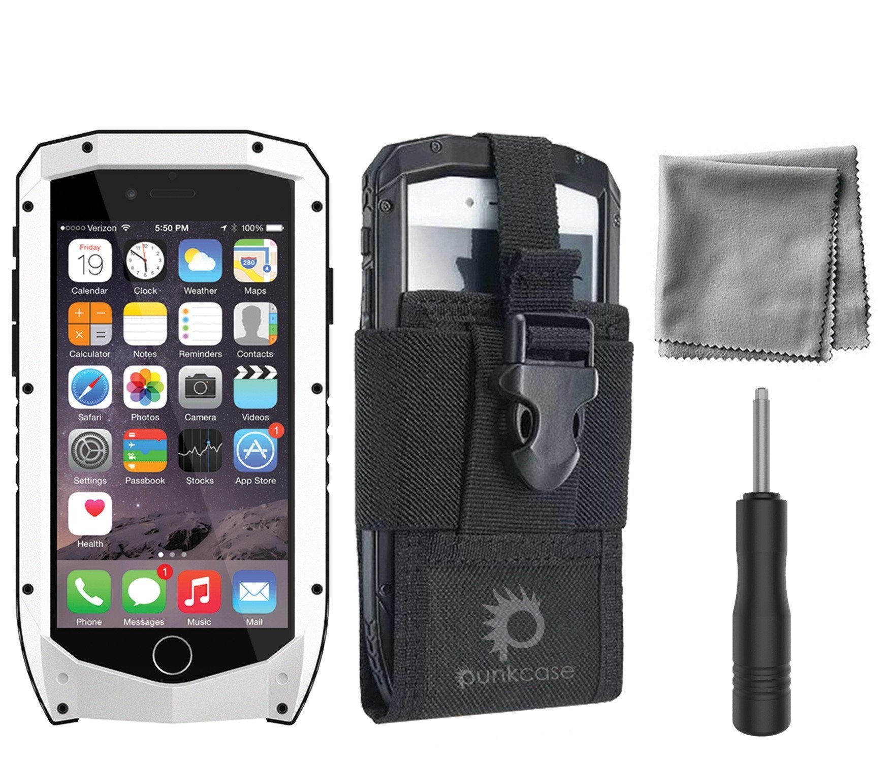 iPhone 6s/6 Case, Punkcase Metallic PRO White Series Cover W/ Attached Screen Protector | Touch-ID (Color in image: Neon)