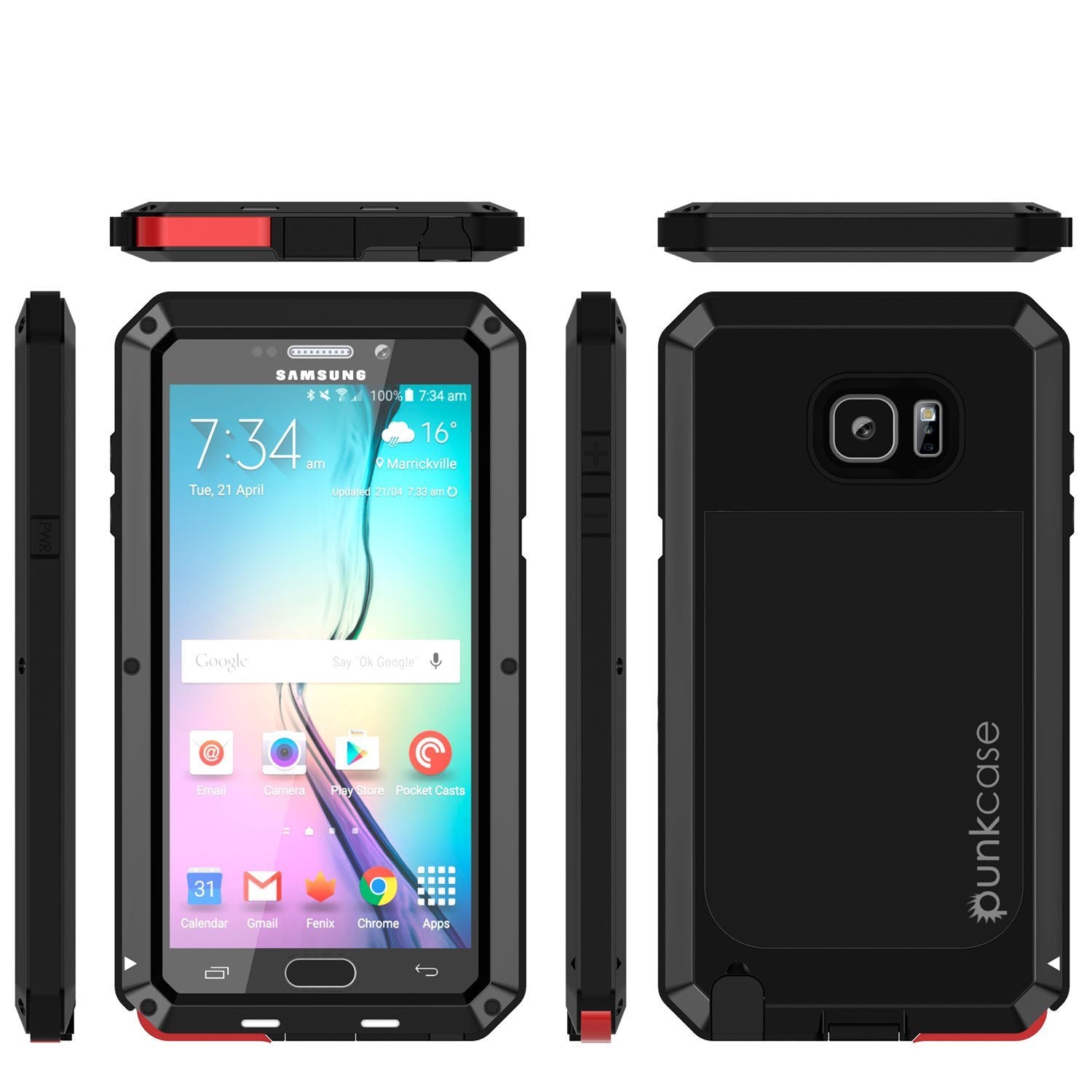Capa para Note 5, Série METALLIC Punkcase® PRETA com VIDRO TEMPERADO | Moldura de Alumínio