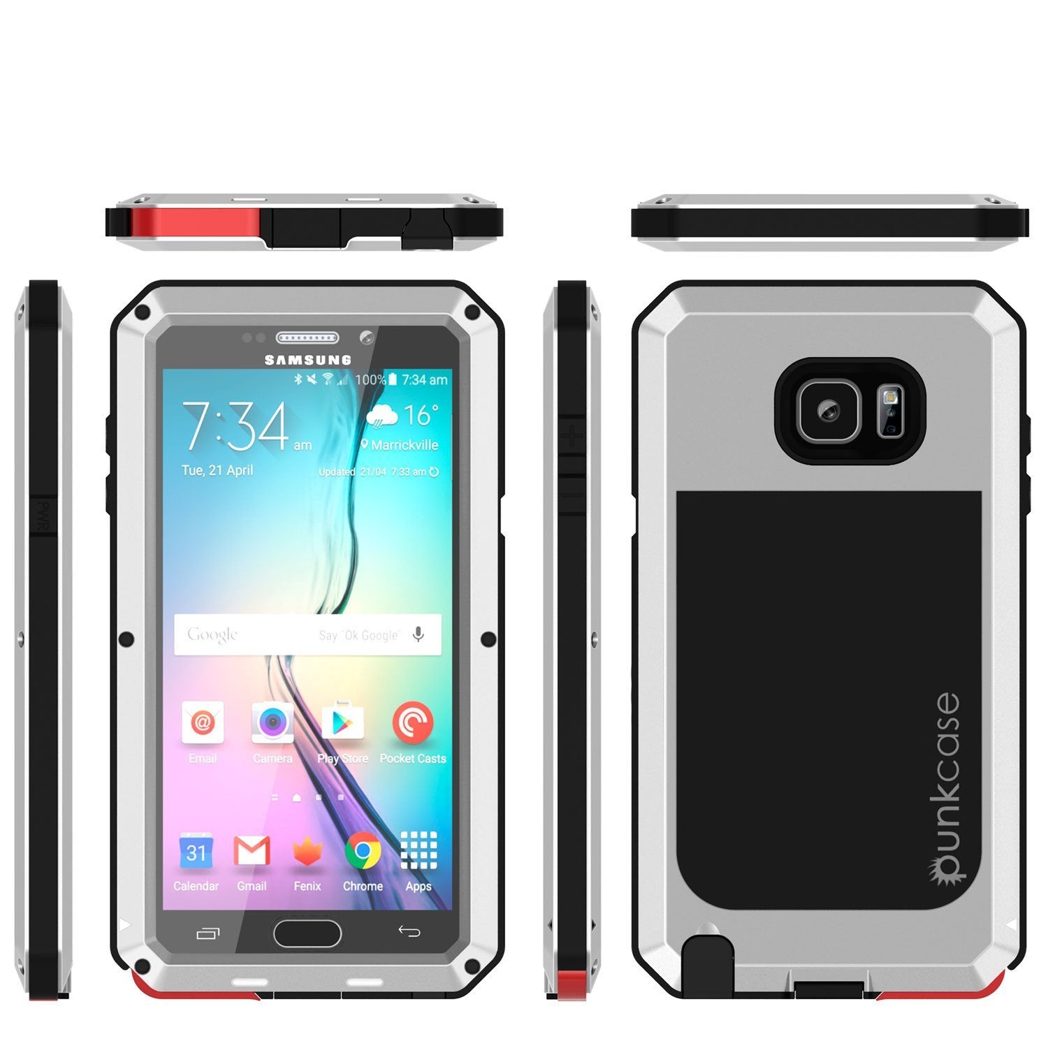 Capa S7, Punkcase® Série METALLIC PRATEADA para Samsung Galaxy S7 COM VIDRO TEMPERADO | Moldura de Alumínio.